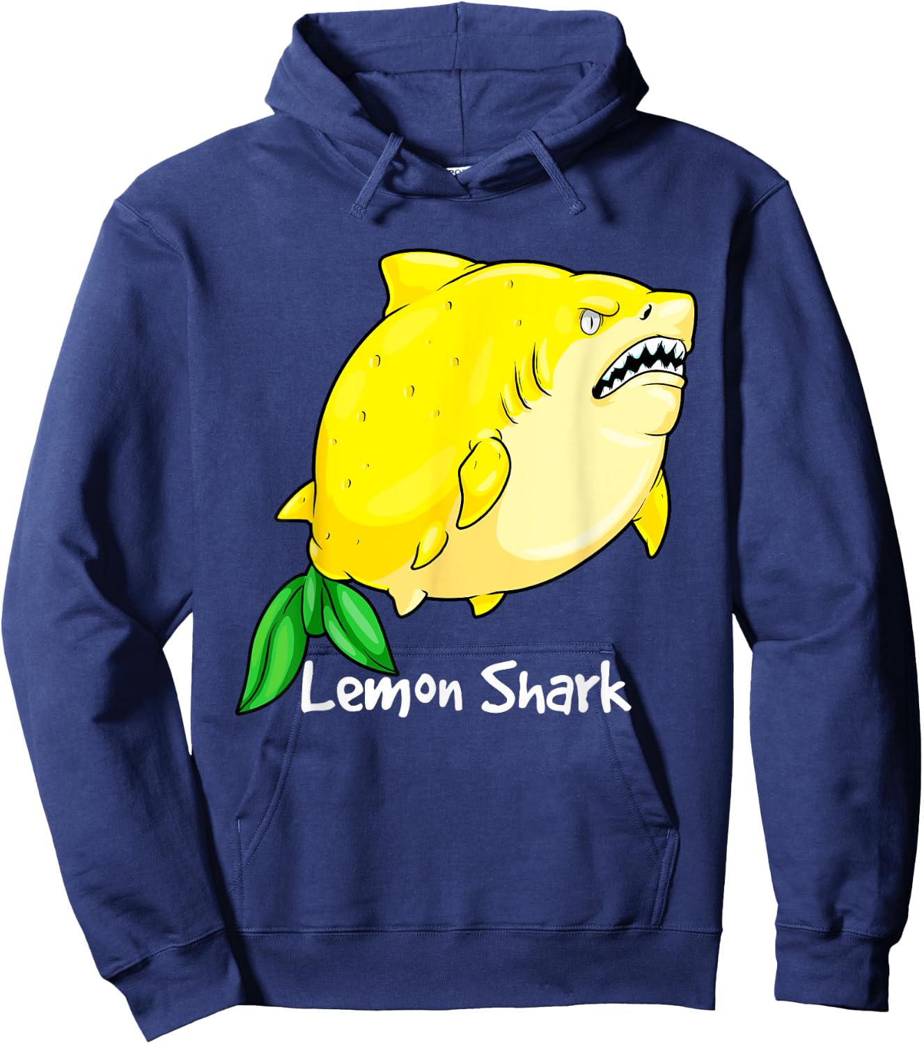 Lemon Shark Yellow Animal Pun Megalemon Shark Lover Hoodie - Hoodie | Navy