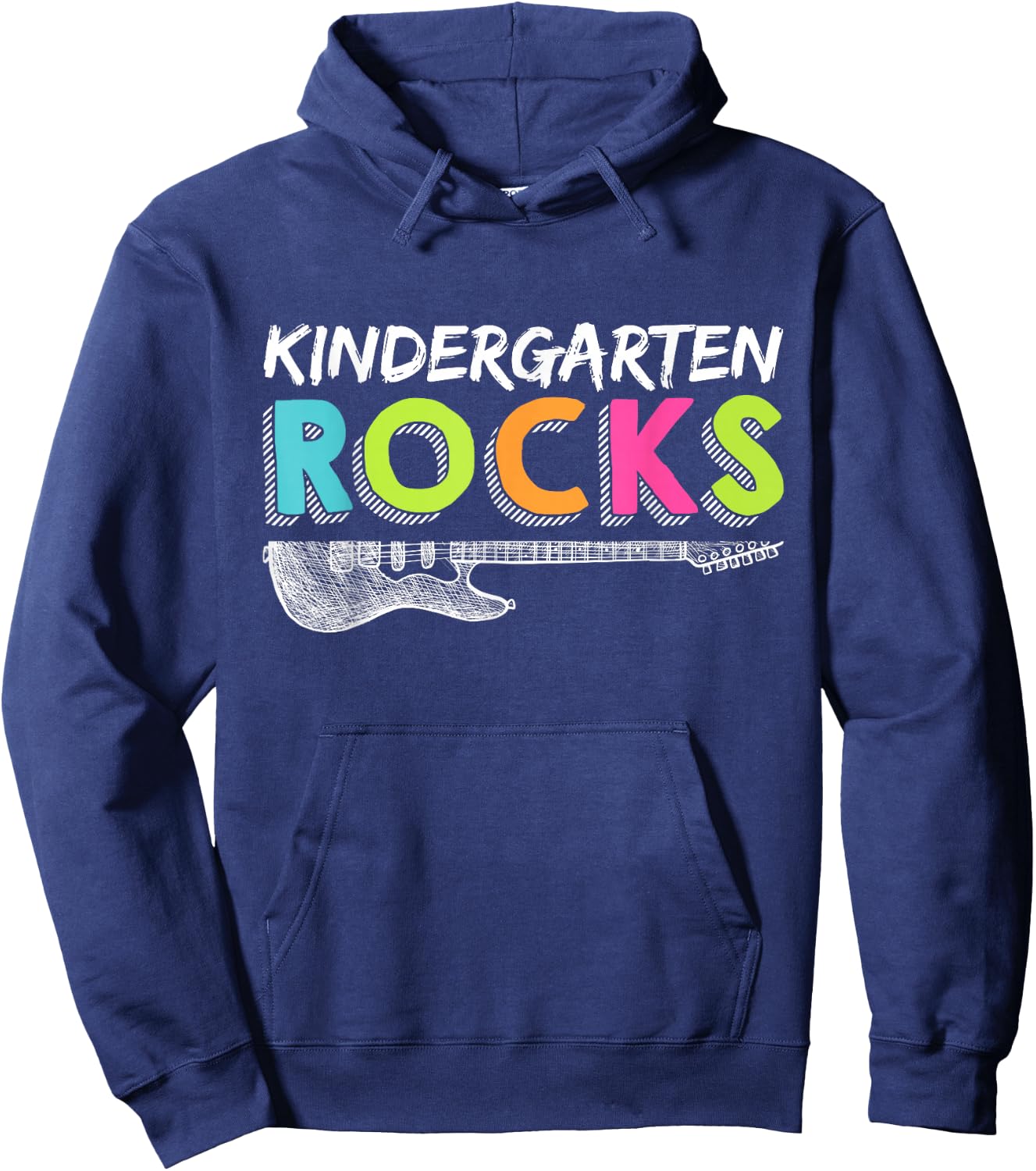 Kindergarten Rocks With Guitar Back To School Teacher Hoodie - Hoodie | Navy