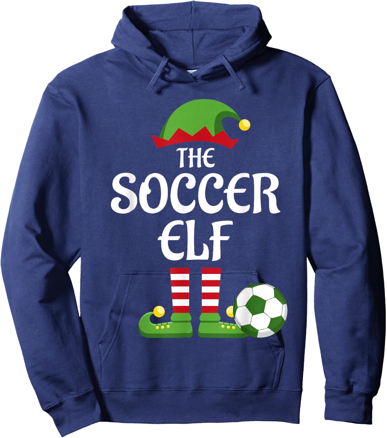 Soccer Elf Family Matching Group Christmas Sporty Hoodie - Hoodie | Navy