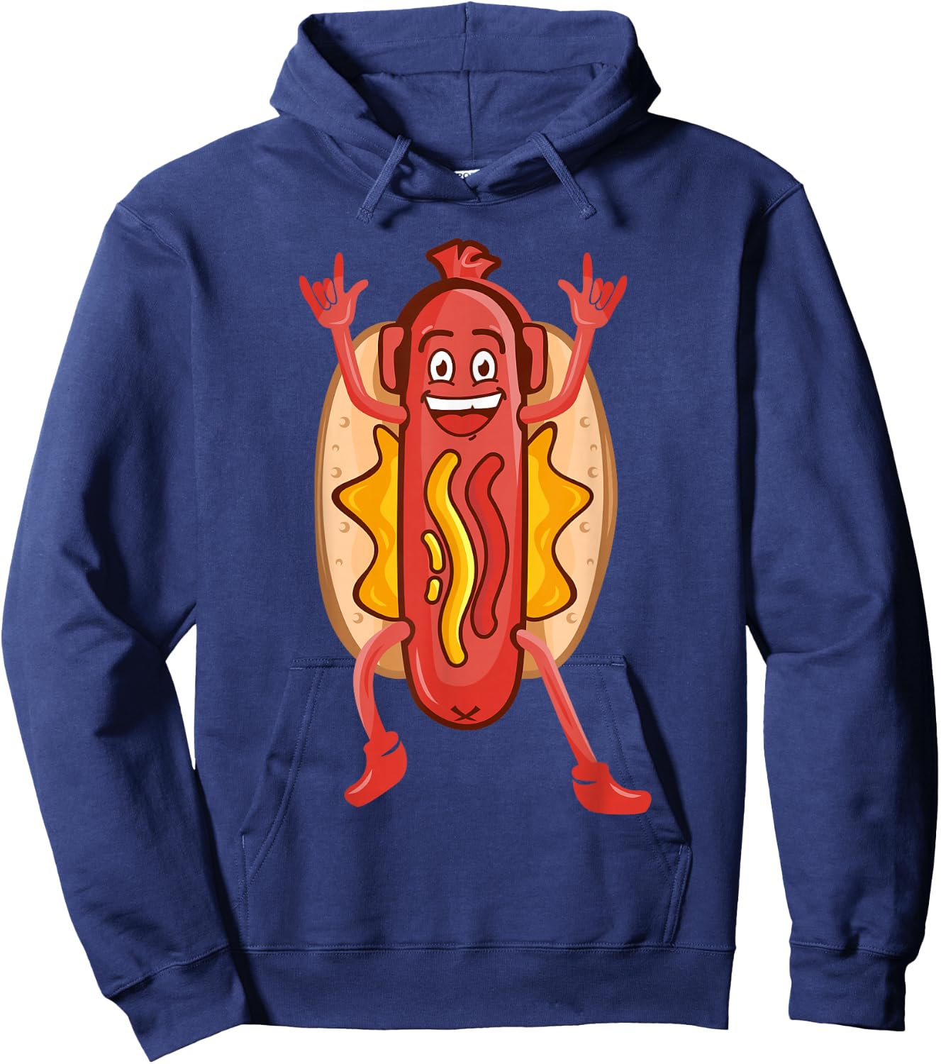 Funny Dancing Hot Dog Design For Kids Boys Girls Hotdog Gag Hoodie - Hoodie | Navy