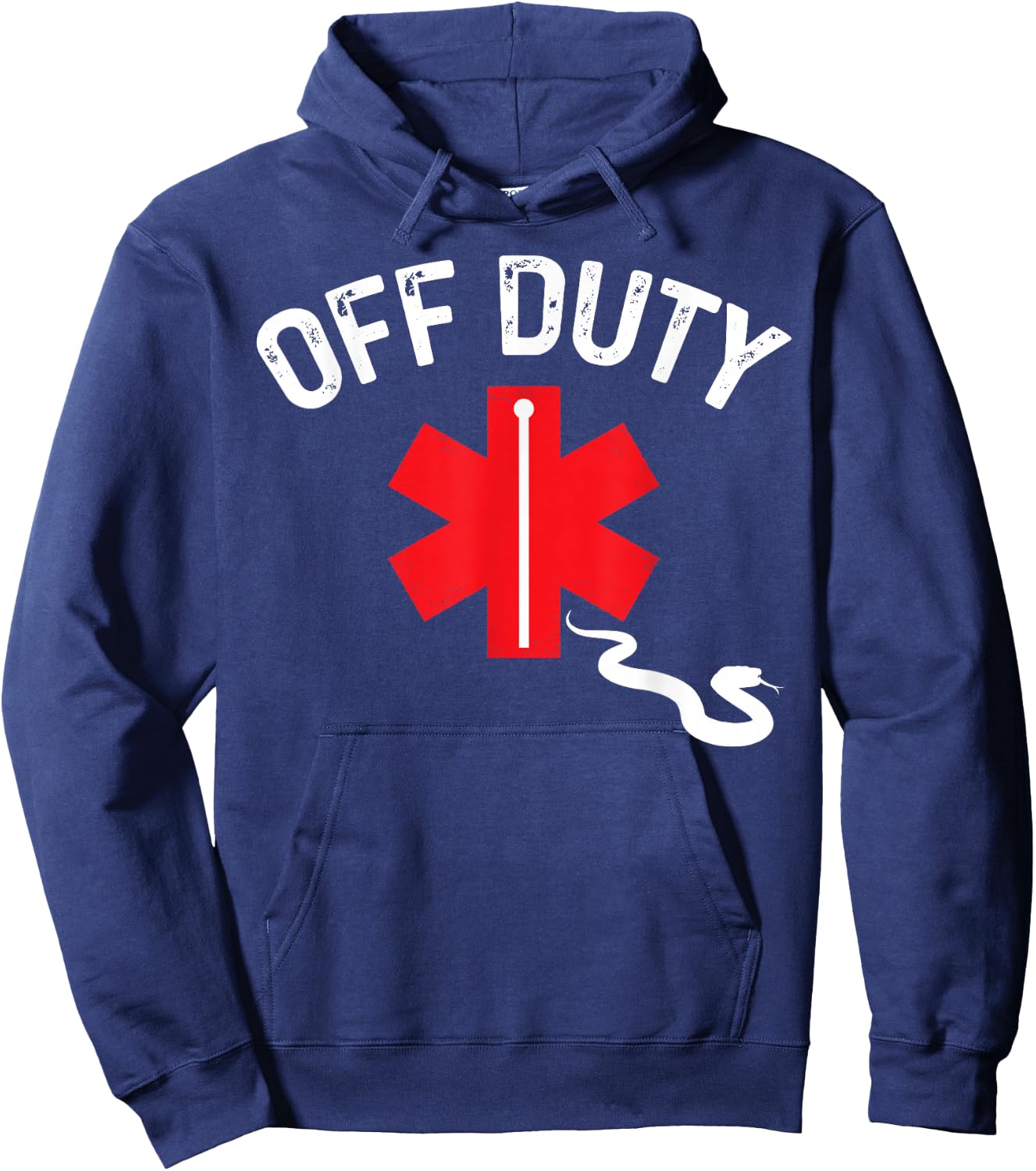 Off Duty Snake Paramedic Funny Nurse EMS First Responder Hoodie - Hoodie | Navy