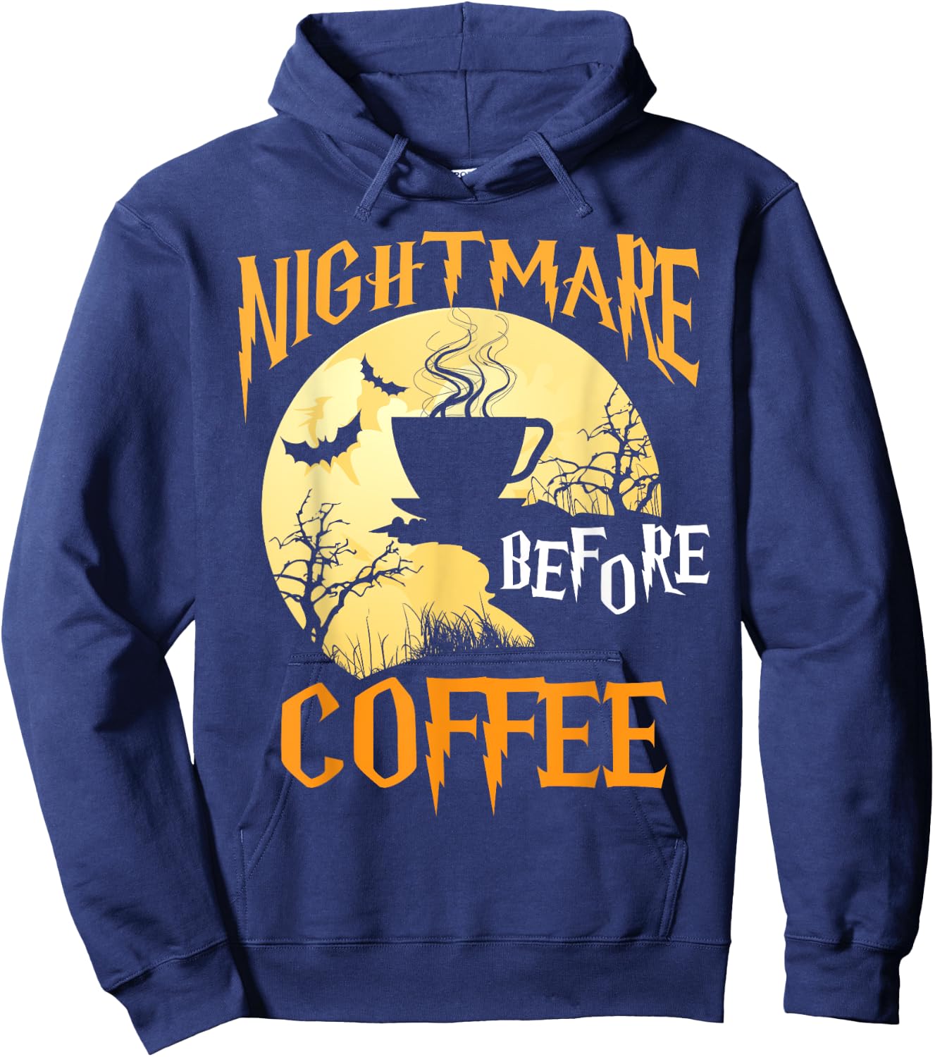 Cute Nightmare Before Coffee Halloween Shirt Funny Mug Gift Hoodie - Hoodie | Navy