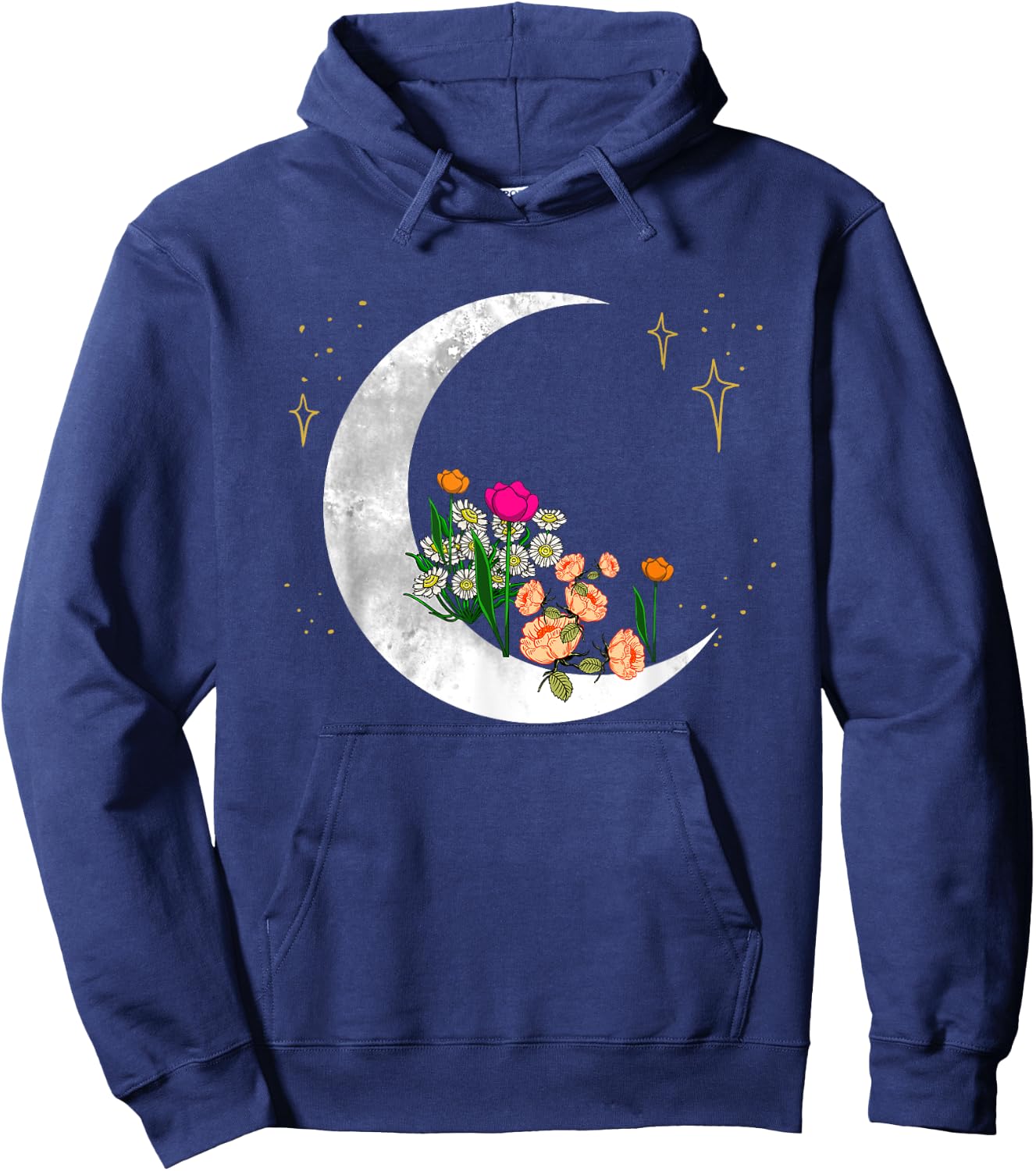 Crescent Moon Flowers Lunar Garden Space Girls Women Gift Hoodie - Hoodie | Navy