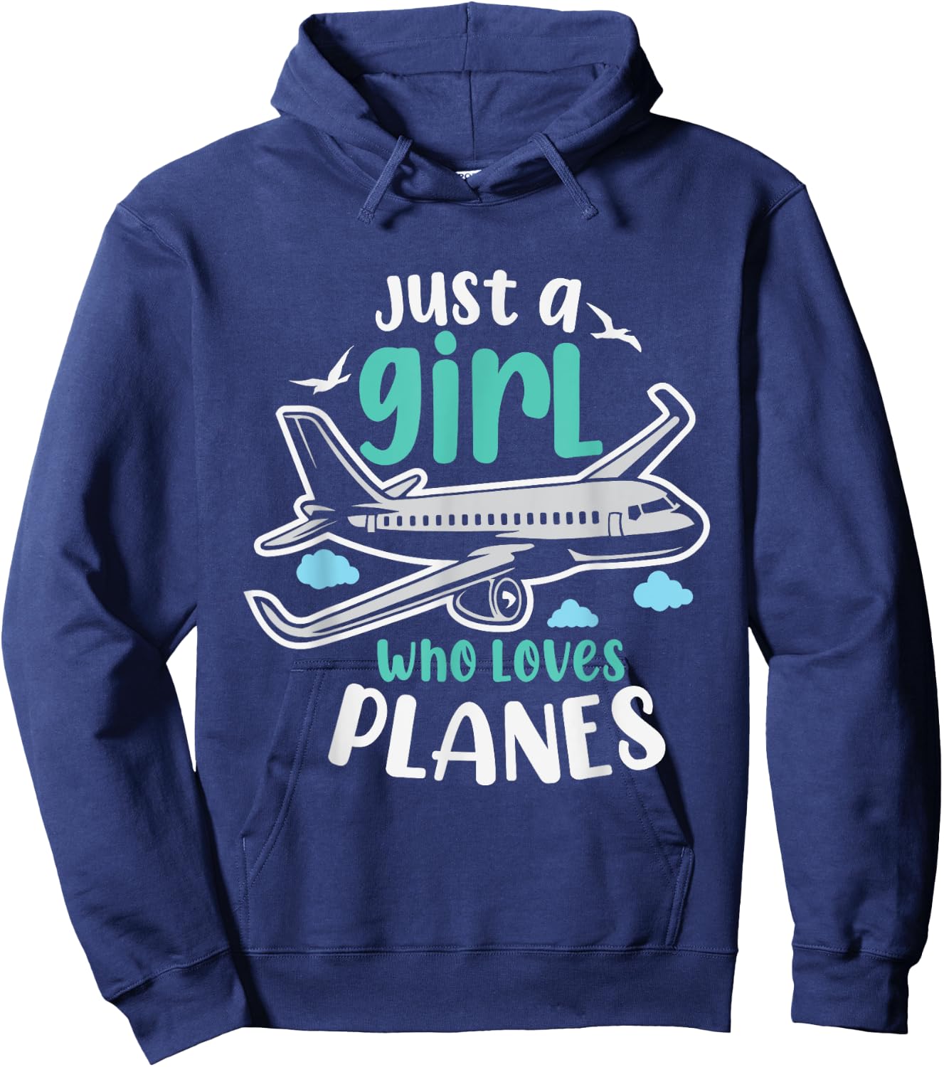 Just A Girl Who Loves Planes Future Pilot Aviation Geek Hoodie - Hoodie | Navy