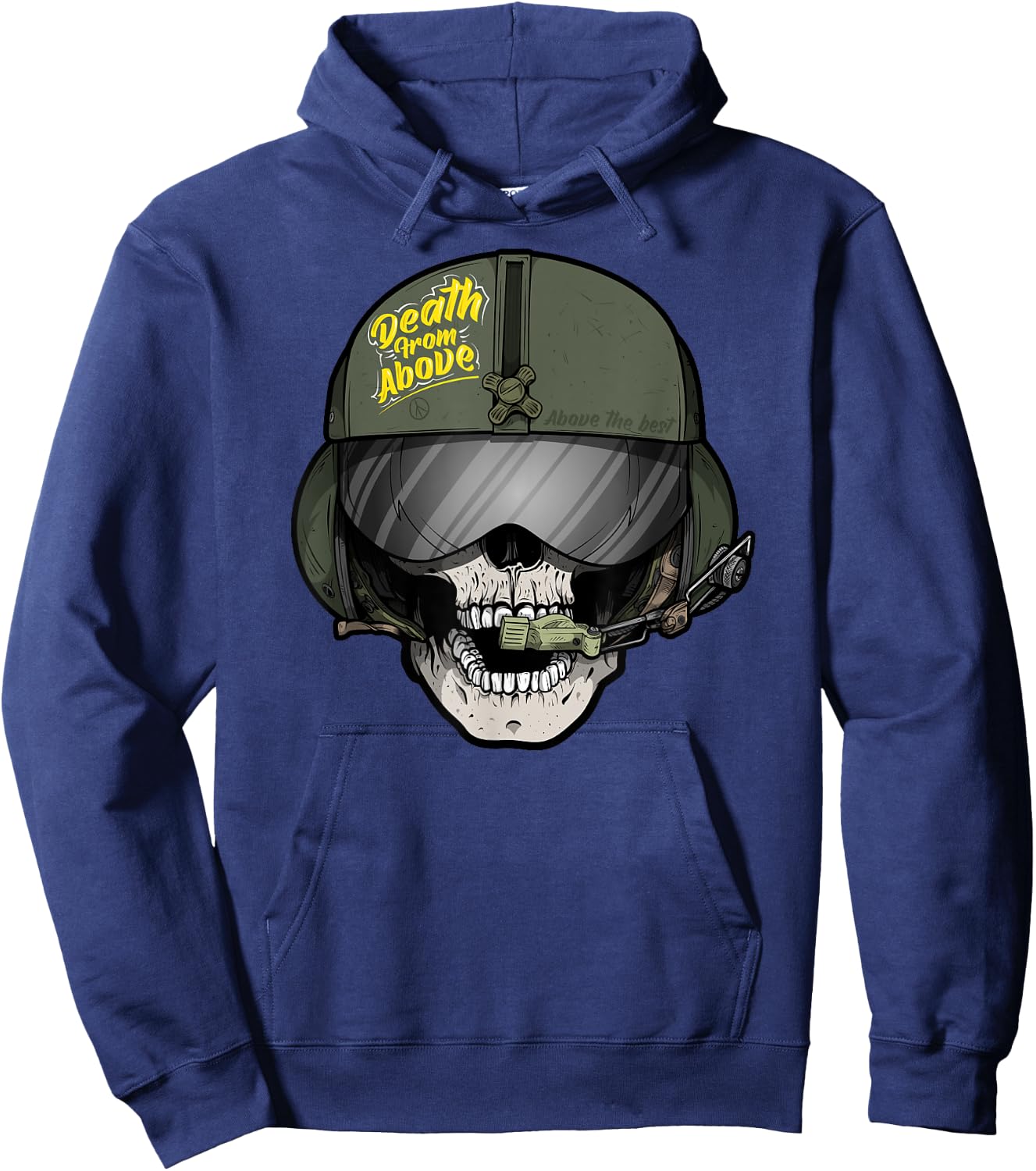 Grim Reaper Helicopter Pilot US ARMY Aviation Skull Hoodie - Hoodie | Navy