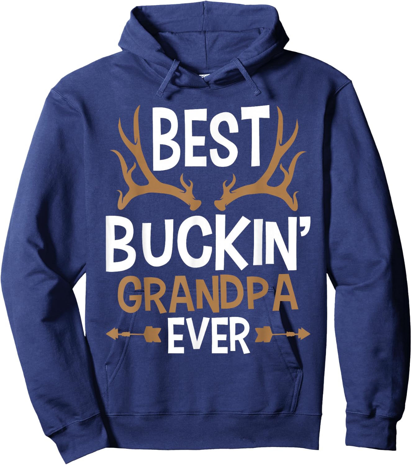 Best Buckin Grandpa Ever - Deer Hunting Granddad Hoodie - Hoodie | Navy