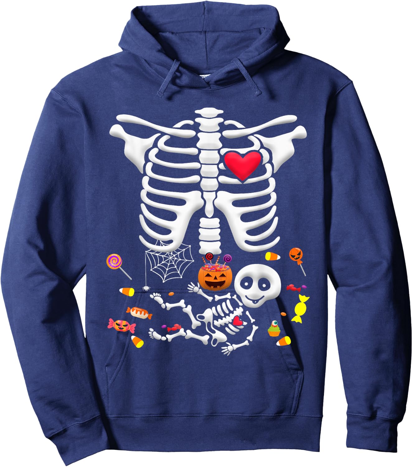 Baby Skeleton Candy Halloween Funny Pregnancy X Ray Hoodie - Hoodie | Navy
