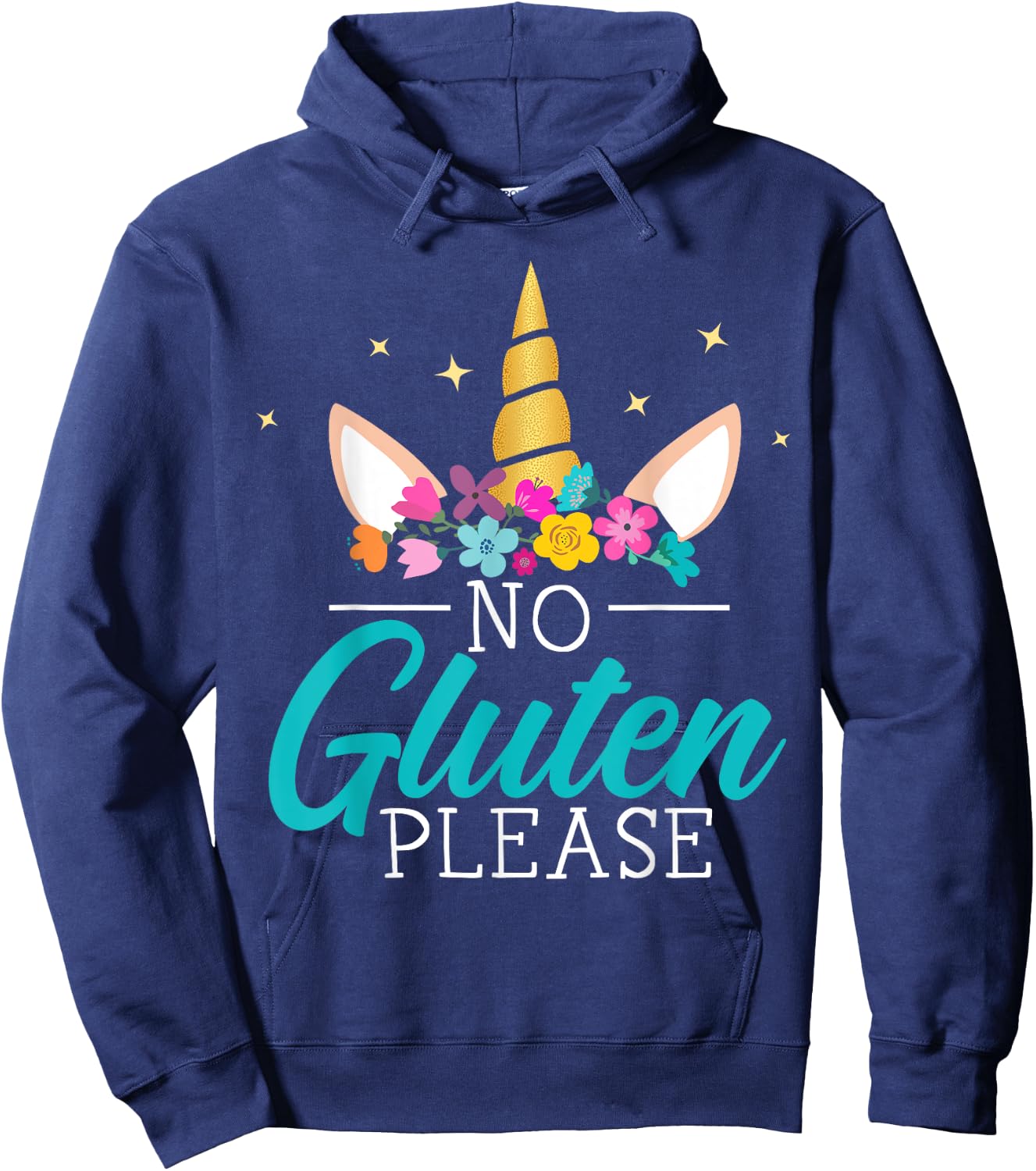 No Gluten Please Unicorn Celiac Disease Awareness Month Hoodie - Hoodie | Navy