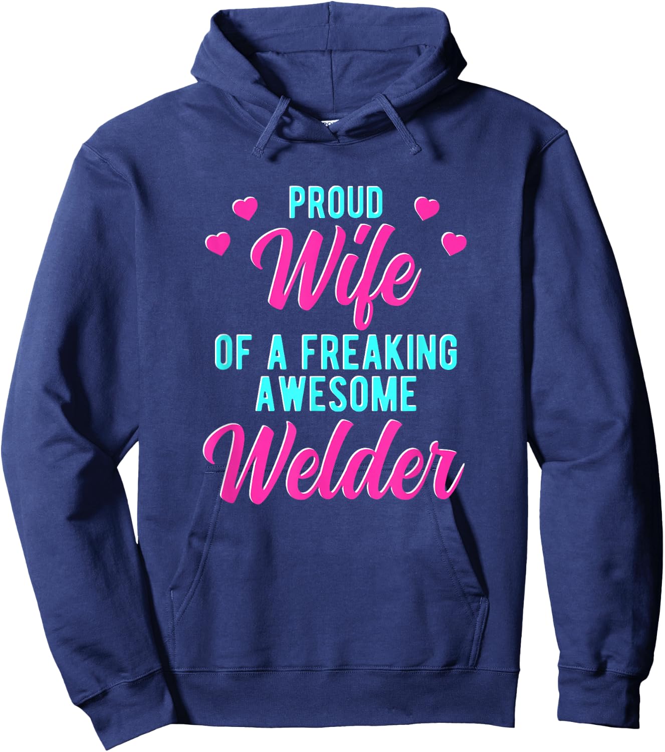 Welding Husband Phrase Design For Welder Wife Hoodie - Hoodie | Navy