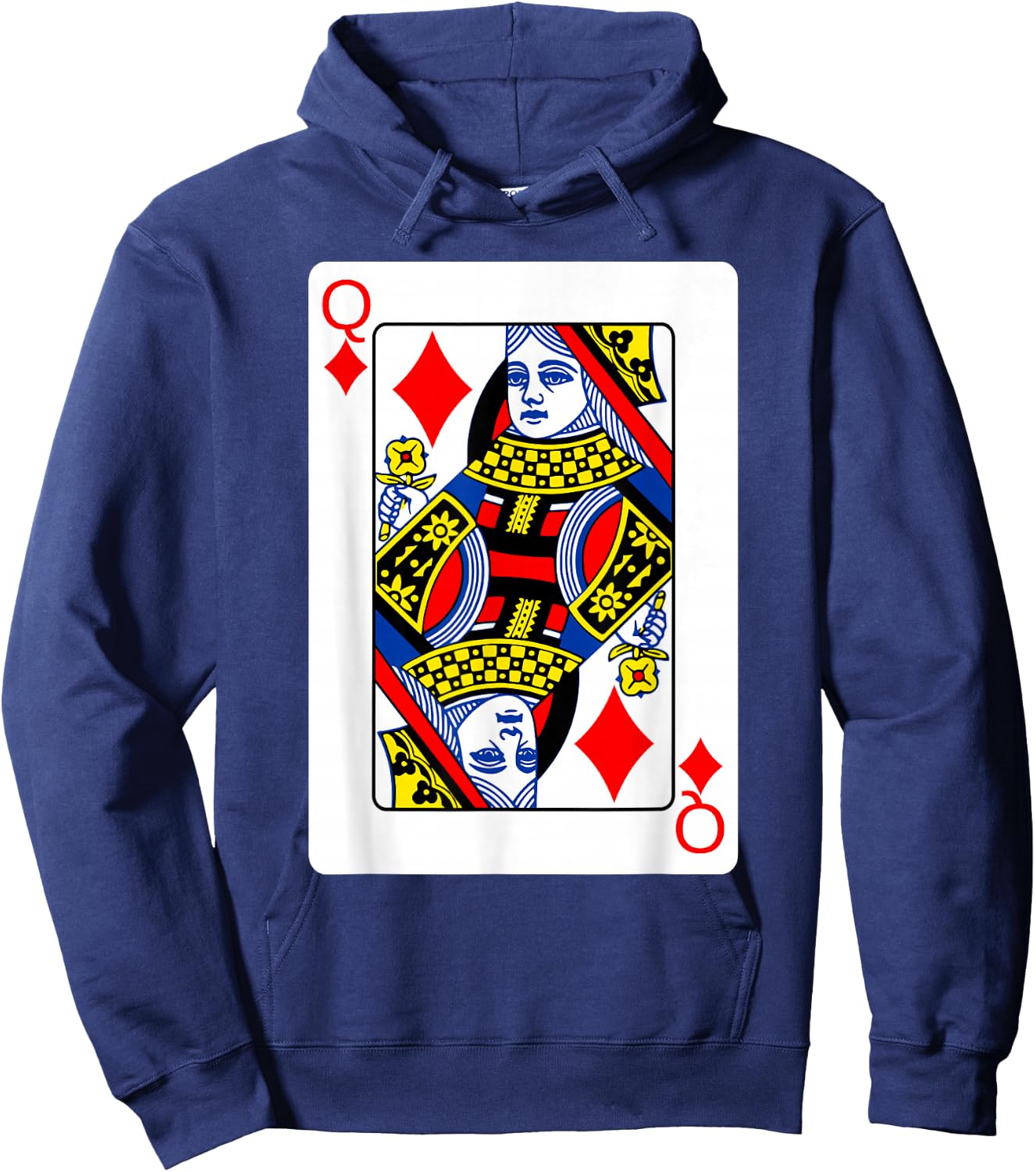 Queen Of Diamonds Playing Card Group Costume Poker Player Hoodie - Hoodie | Navy