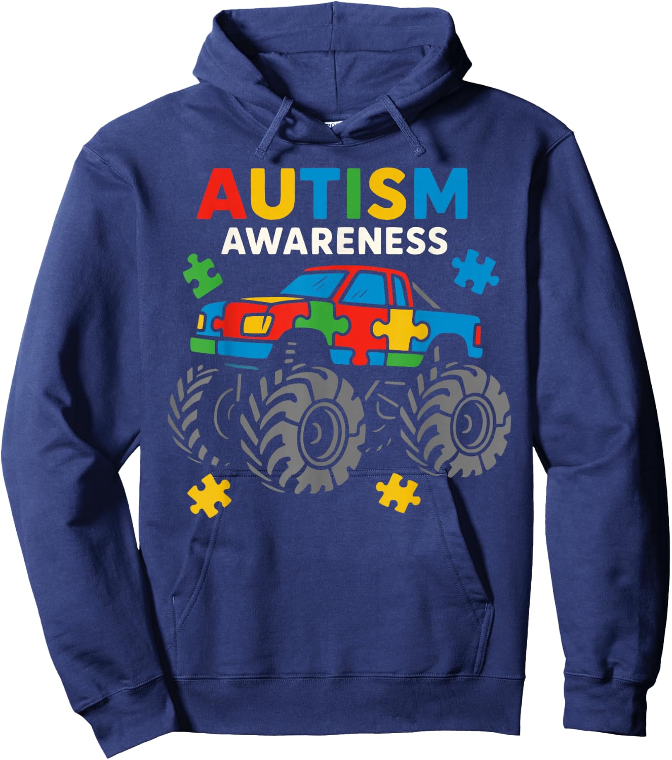 Truck Puzzles for Kids Autism Awareness Toddler Boy Youth Hoodie - Hoodie | Navy