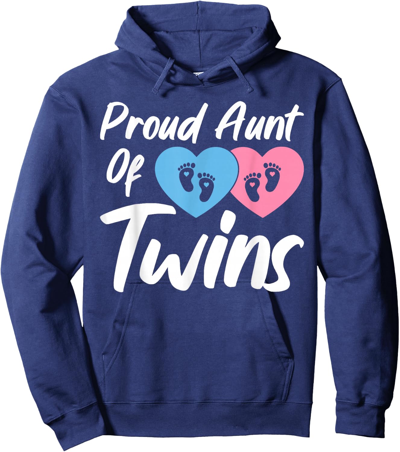 Proud Aunts Of Twin Mom Women Girls Twins Auntie Hoodie - Hoodie | Navy