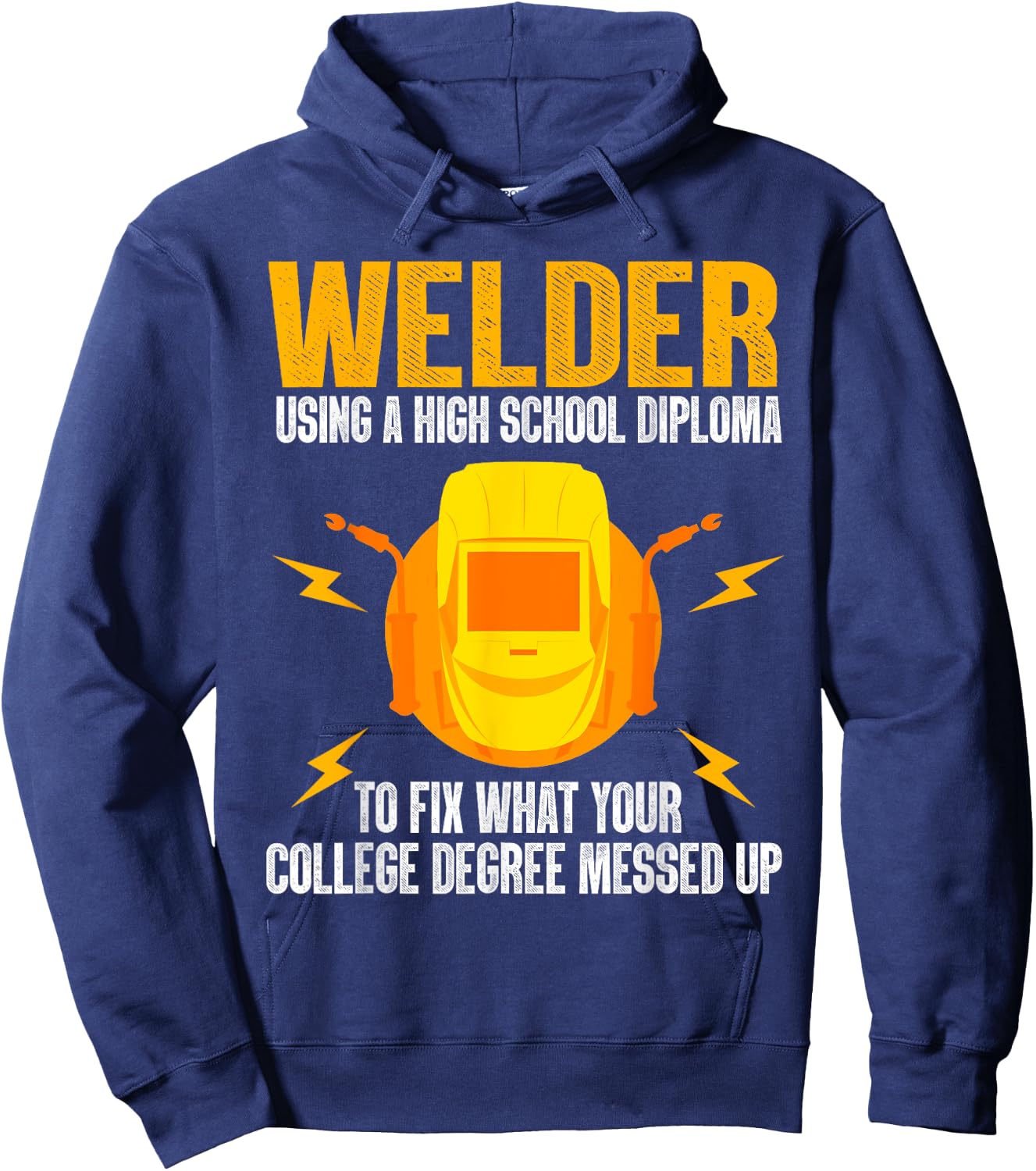 Funny Welder Art Women Steel Welding MIG/TIG Welder Hoodie - Hoodie | Navy