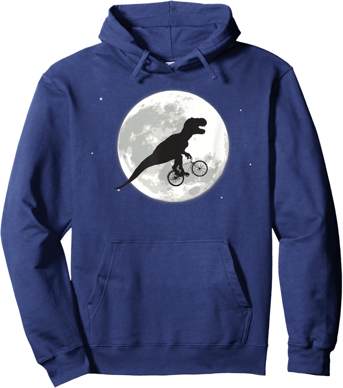 Extra Trexial an alien T-Rex on the moonlight bike tour Hoodie - Hoodie | Navy