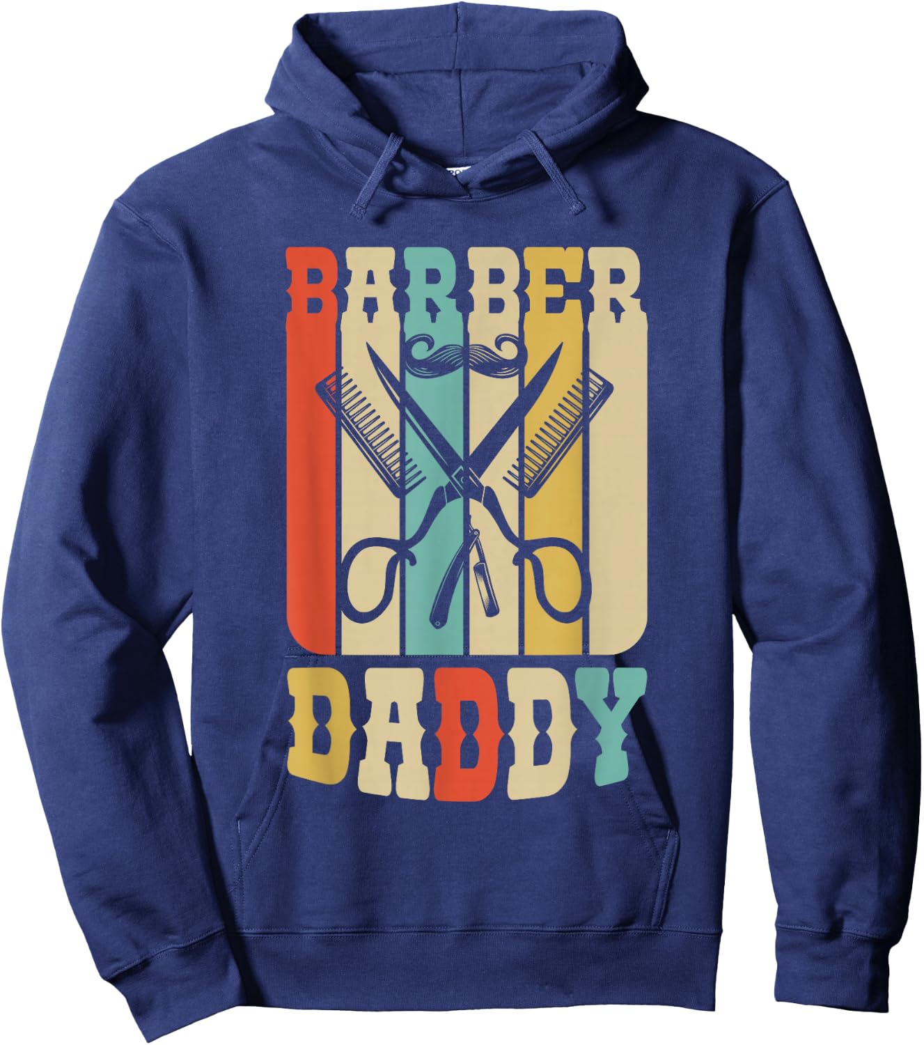 Vintage Barber Shop Daddy Barbers Dad Father's Day Gifts Hoodie - Hoodie | Navy