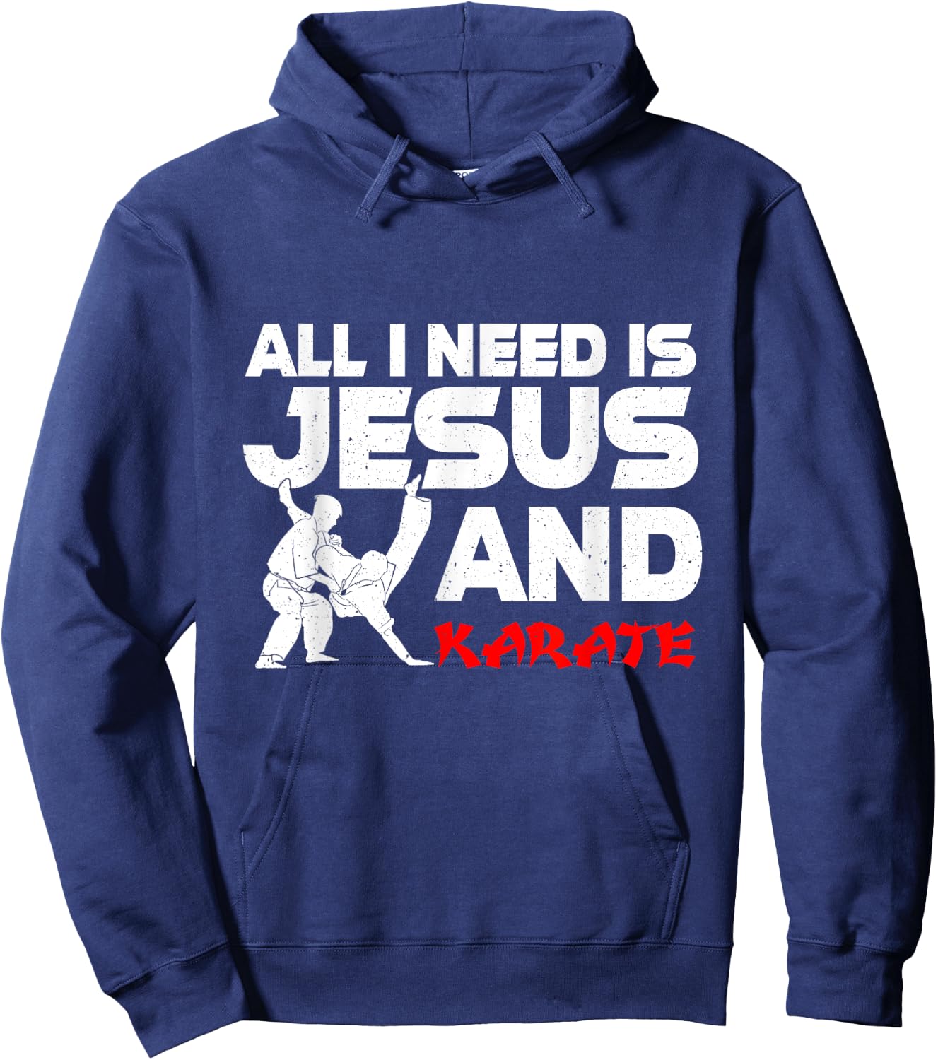 All I Need is Jesus & Karate Apparel Christian Martial Arts Hoodie - Hoodie | Navy