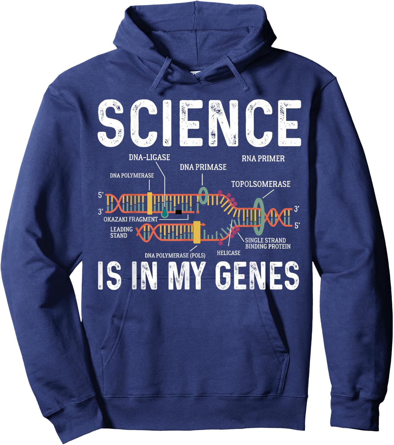 Science Is In My Genes Scientist Science Teacher STEM Nerd Hoodie - Hoodie | Navy
