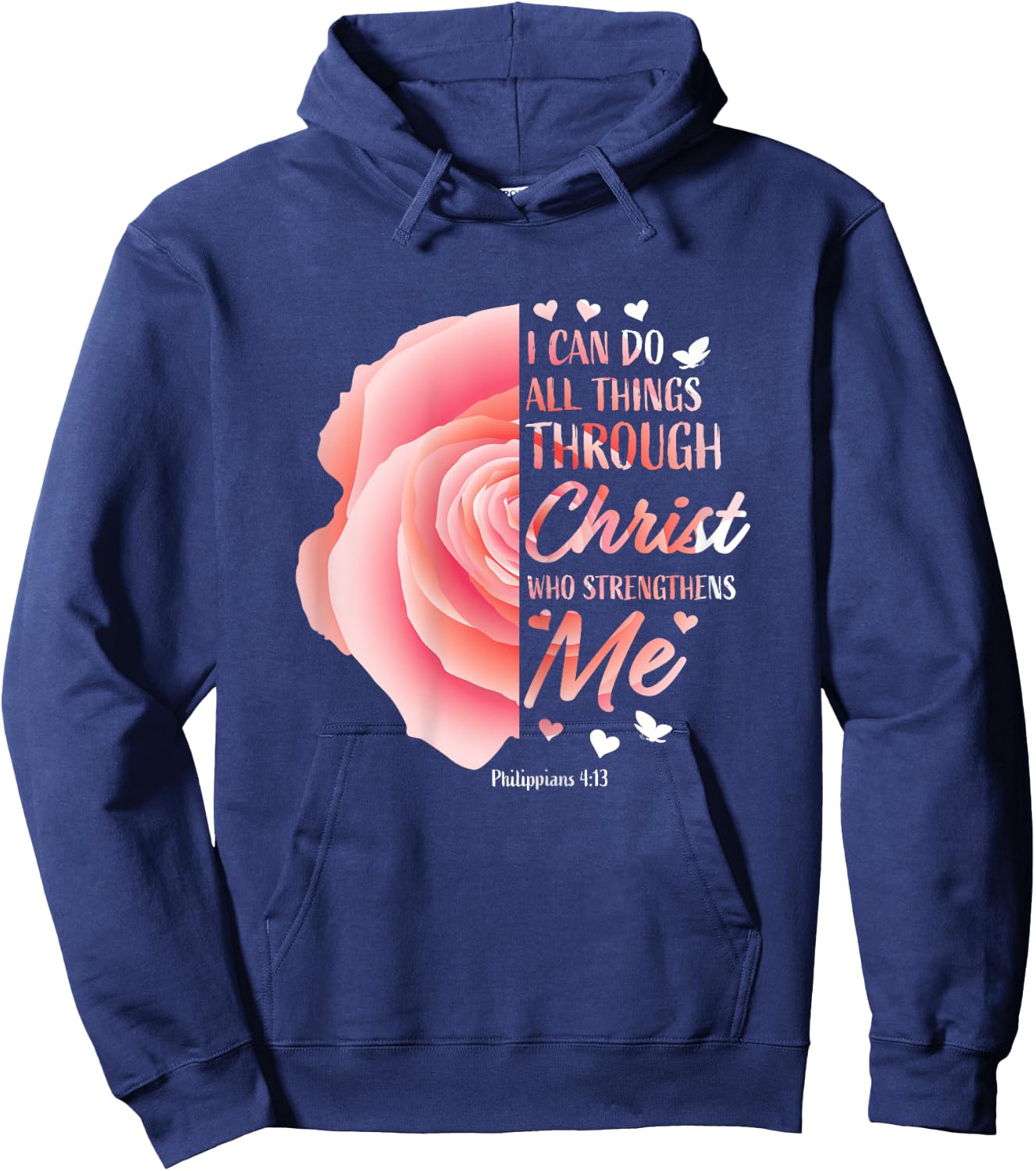 Christian Faith Gifts Inspirational Religious Worship Women Hoodie - Hoodie | Navy