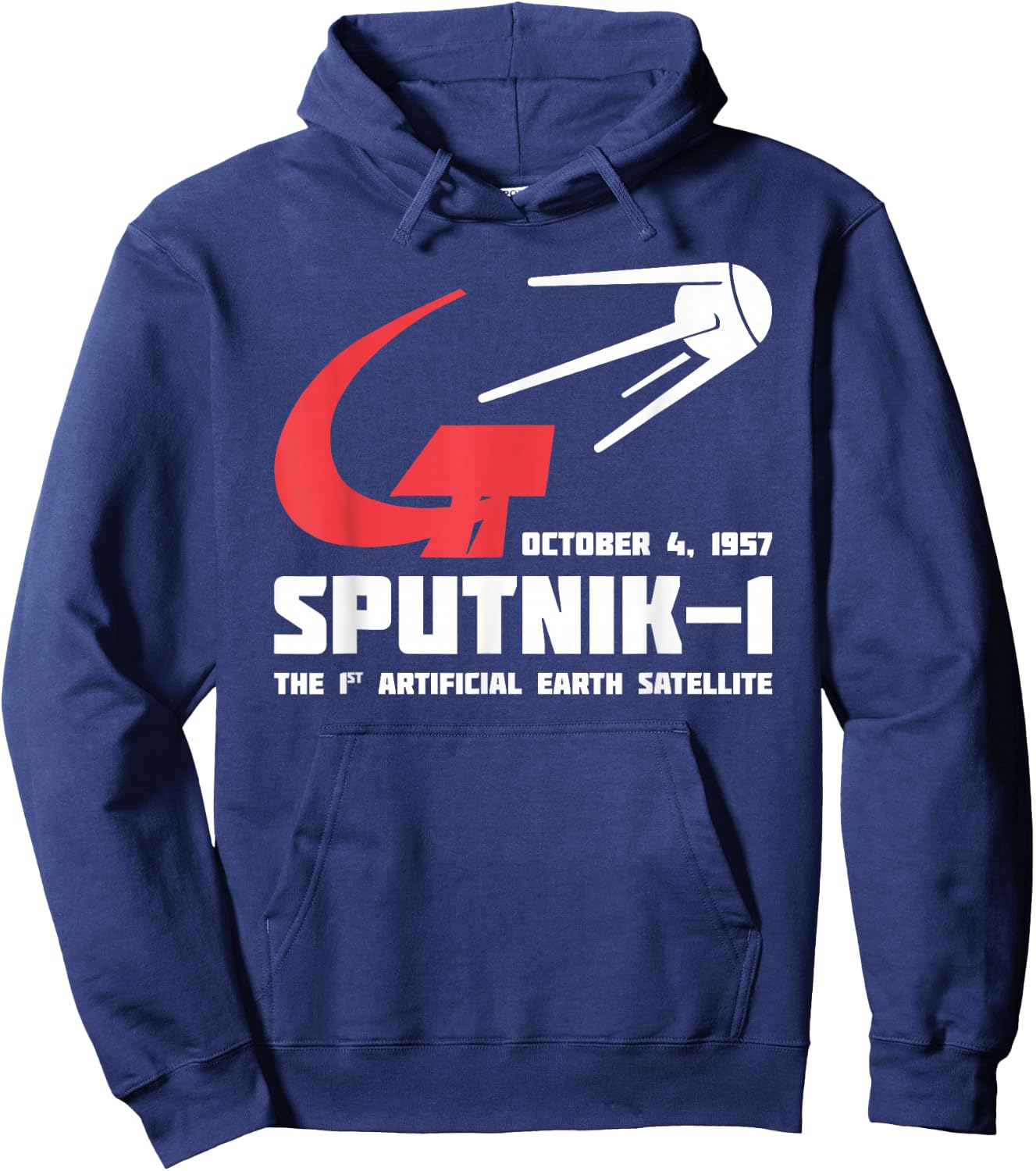 Sputnik Soviet Space Flight USSR Soviet Union Propaganda Hoodie - Hoodie | Navy