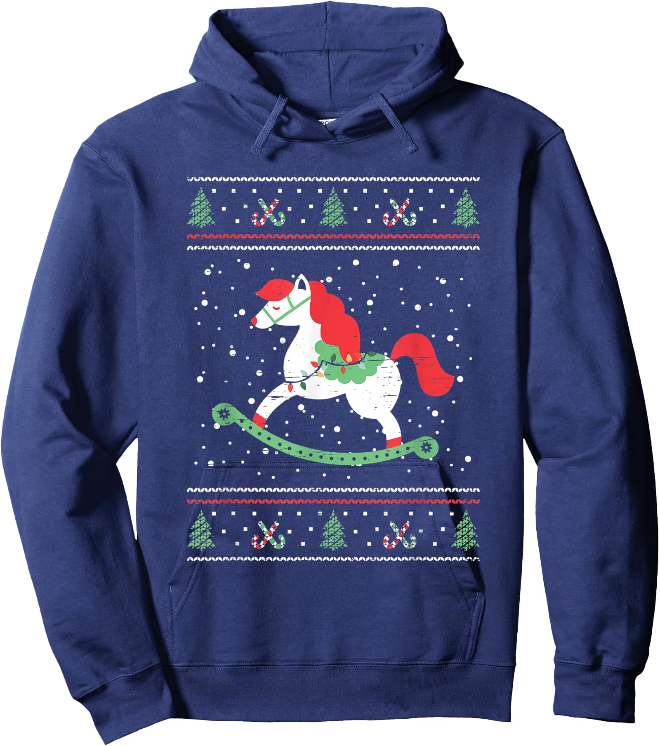 Rocking Horse For Children and Kids Christmas Xmas Season Hoodie - Hoodie | Navy