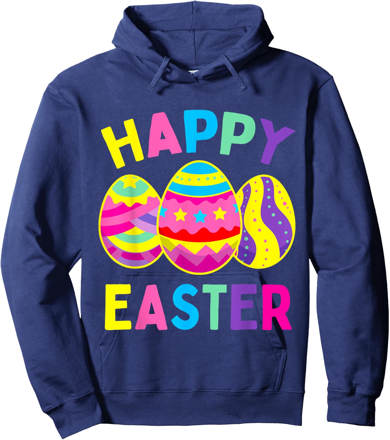 Happy Easter Day, Cute Colorful Egg Hunting Women Boys Girls Hoodie - Hoodie | Navy