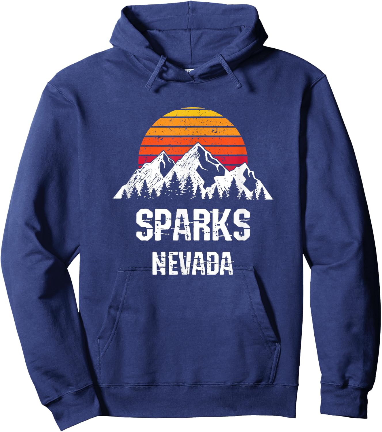 Sparks Nevada Distressed Retro Gift Hoodie - Hoodie | Navy