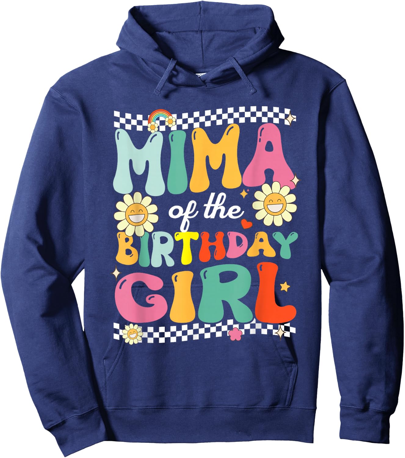 Mima of The Birthday Girl Family Groovy Birthday Party Hoodie - Hoodie | Navy