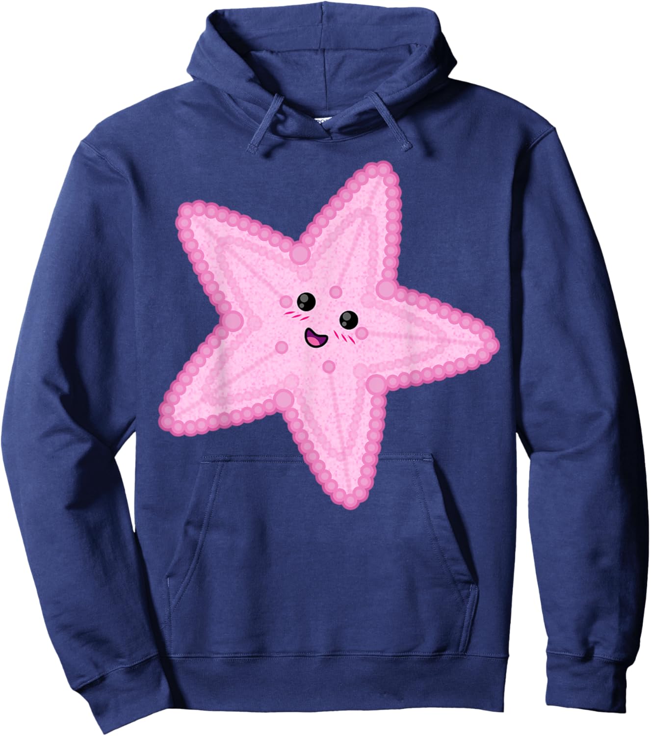 Cute Big Pink Starfish Halloween Sea Animal Easy DIY Costume Hoodie - Hoodie | Navy