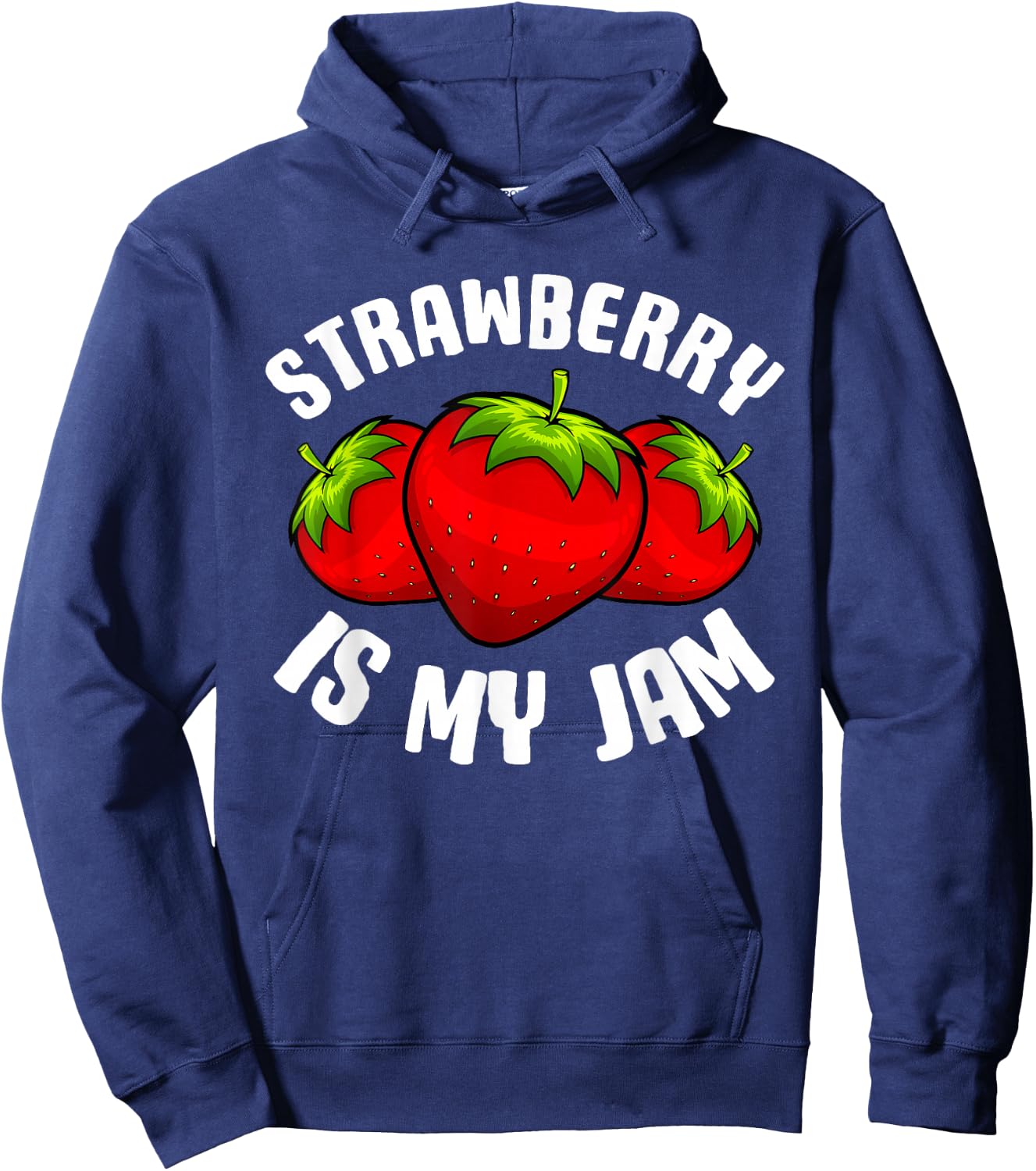 Funny Strawberry Design Women Strawberries Humor , Black Hoodie - Hoodie | Navy