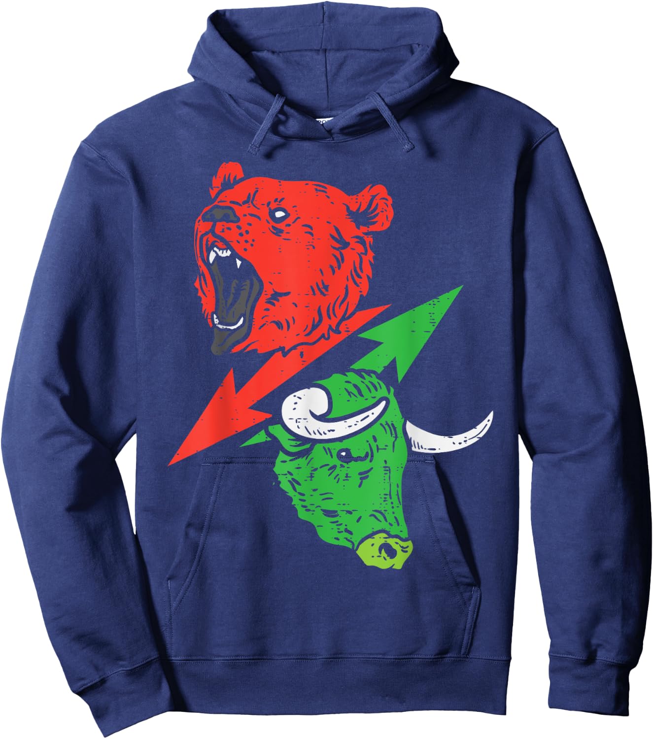 Bear And Bull Bearish Bullish Stocks Crypto Trading Trader Hoodie - Hoodie | Navy