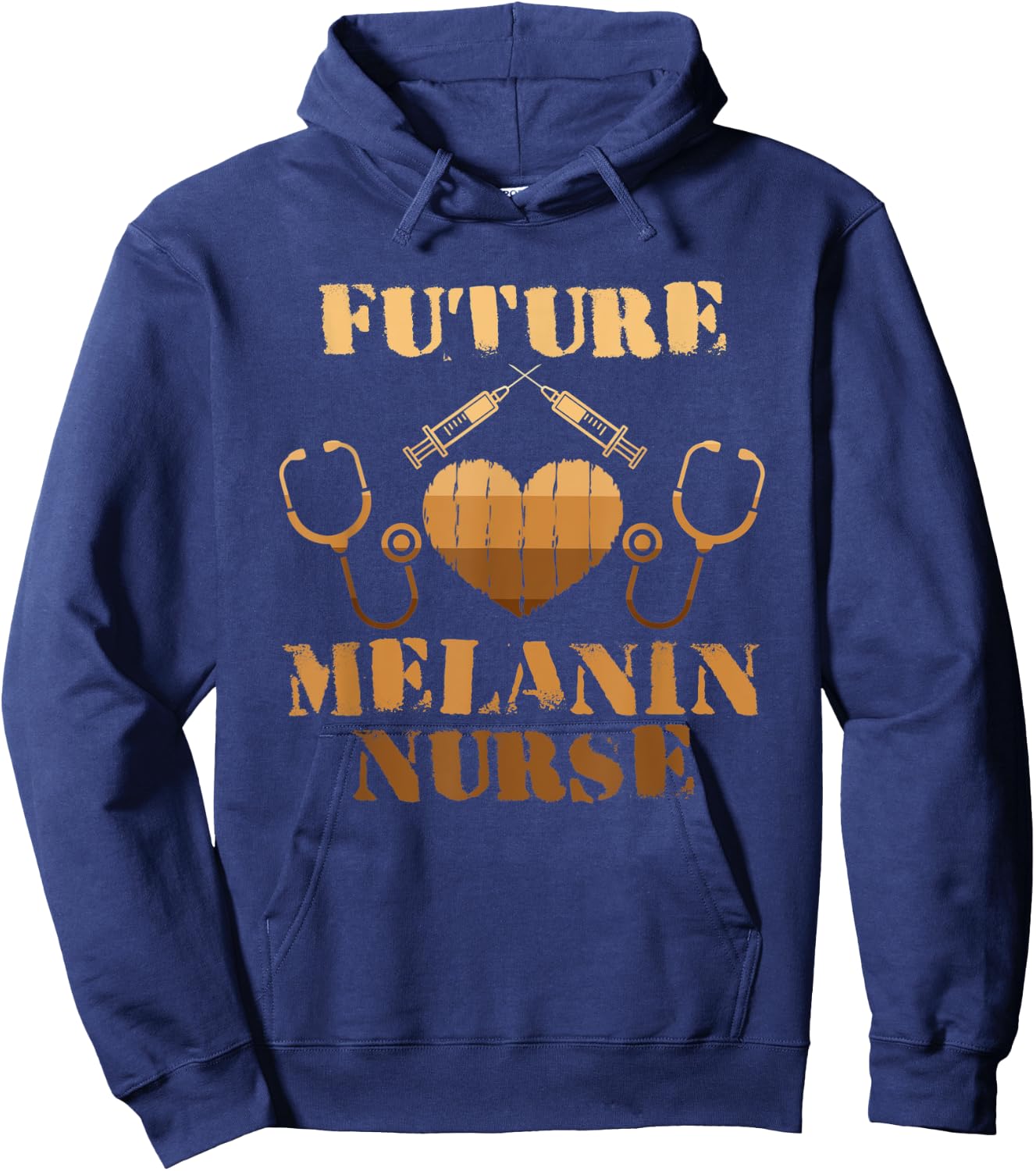 Future Melanin Nurse Melanin Black African Nurse Juneteenth Hoodie - Hoodie | Navy