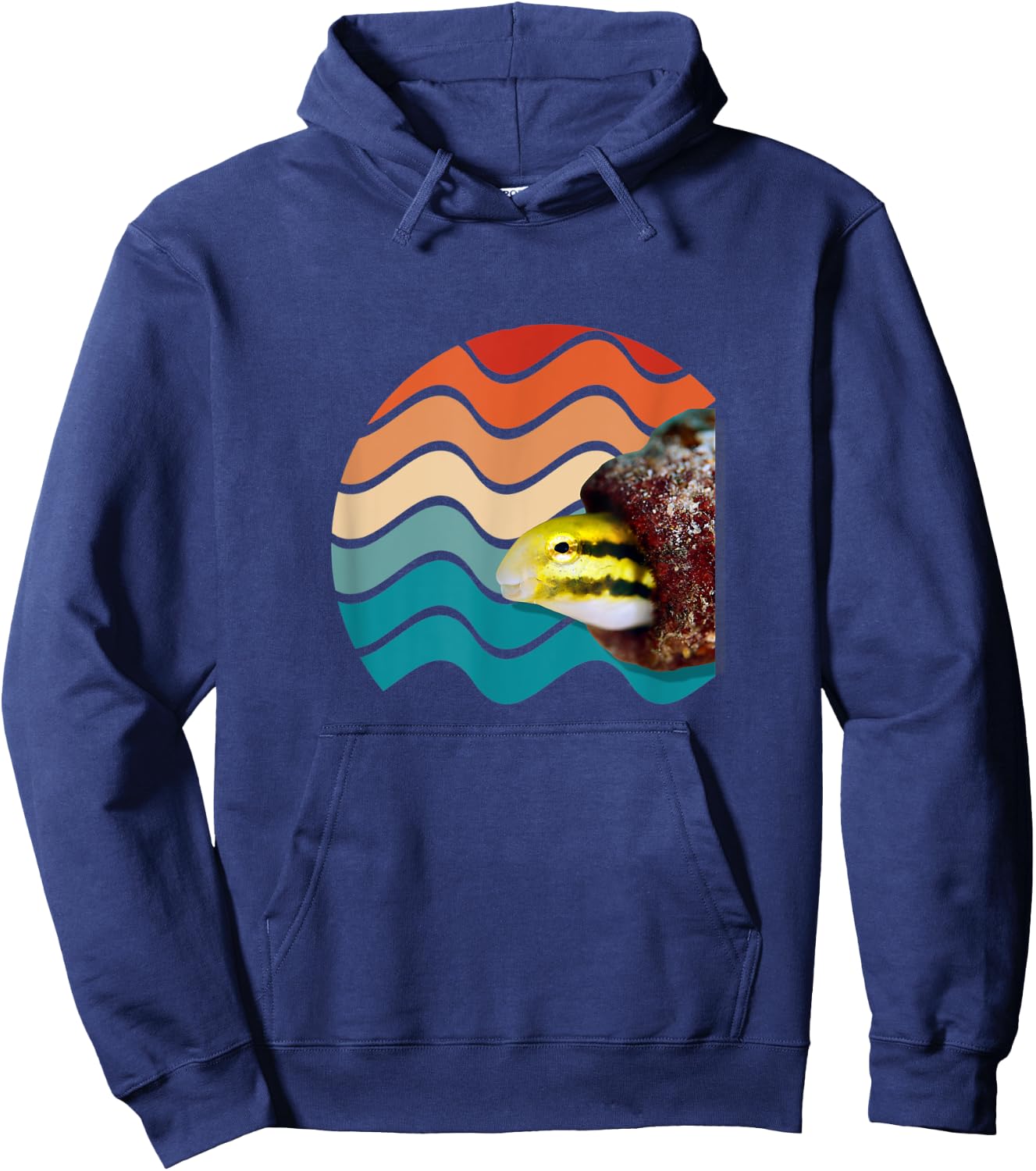 Striped Blenny And Striped Fang Blenn Retro Men Women Kids Hoodie - Hoodie | Navy