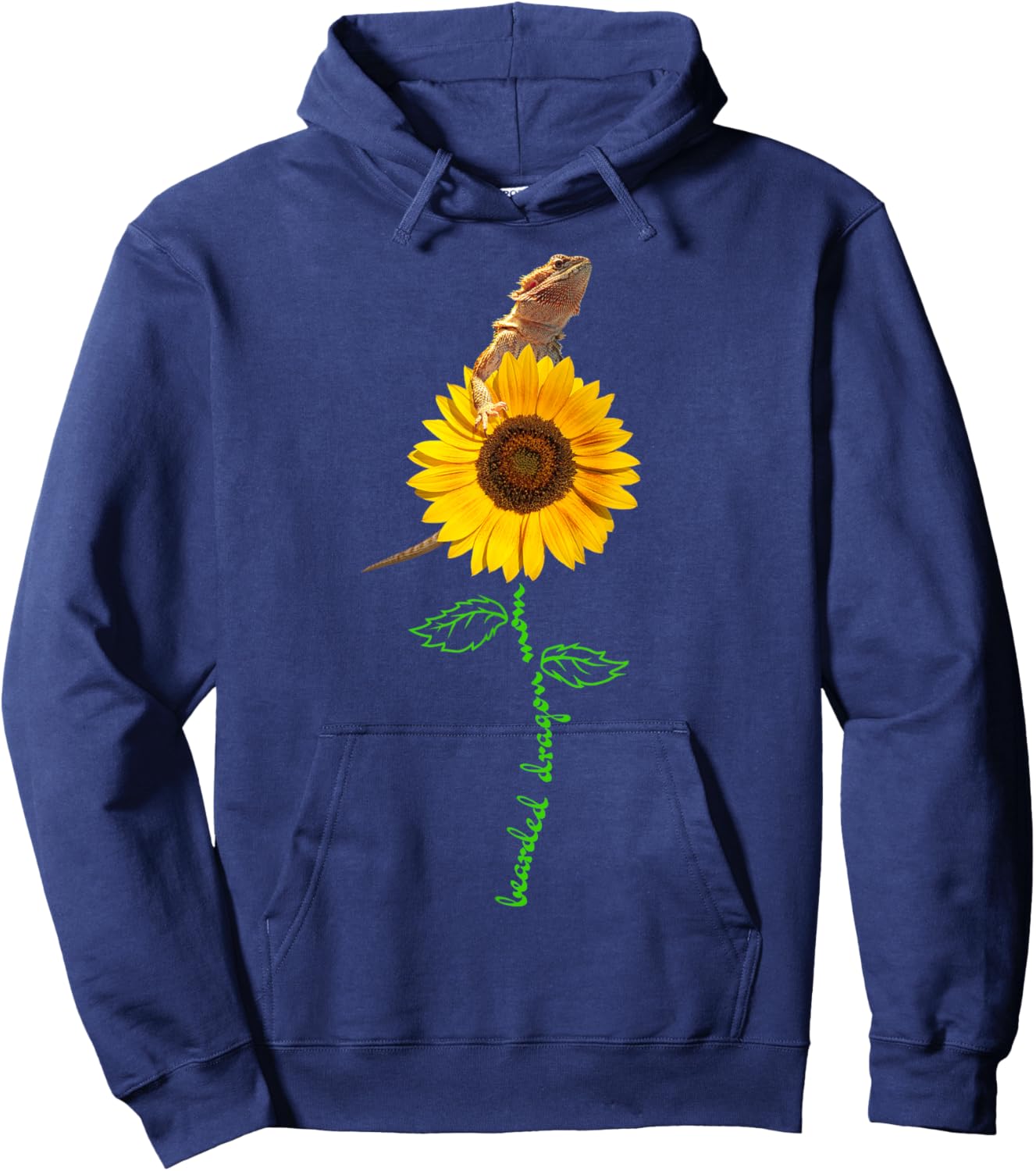 Bearded Dragon Mom Sunflower Pogona Beardie Pet Lovers Owner Hoodie - Hoodie | Navy