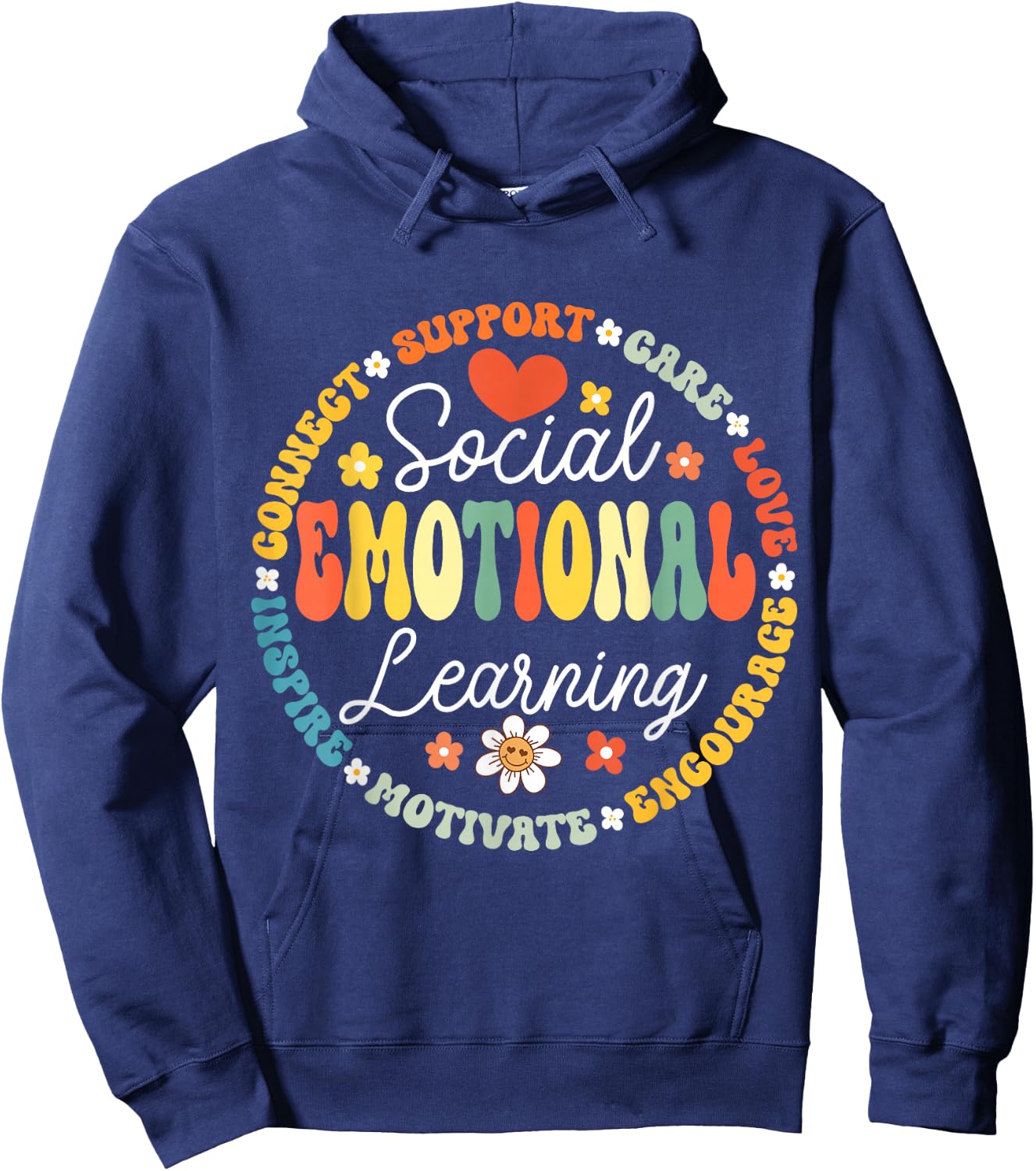 Social Emotional Learning Heart Counselor Teacher SEL Day Hoodie - Hoodie | Navy