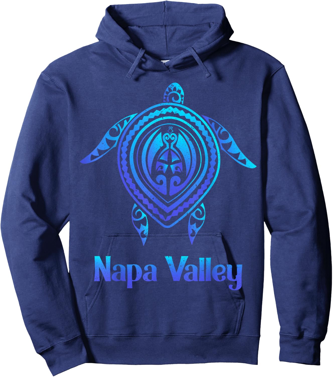 Napa Valley California CA Souvenirs Blue Sea Turtle Tribal Hoodie - Hoodie | Navy