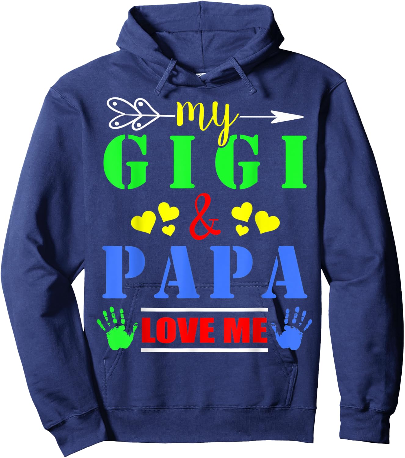 Cute My Gigi And Papa Love Me Gigi And Papa My Gigi Loves Me Hoodie - Hoodie | Navy
