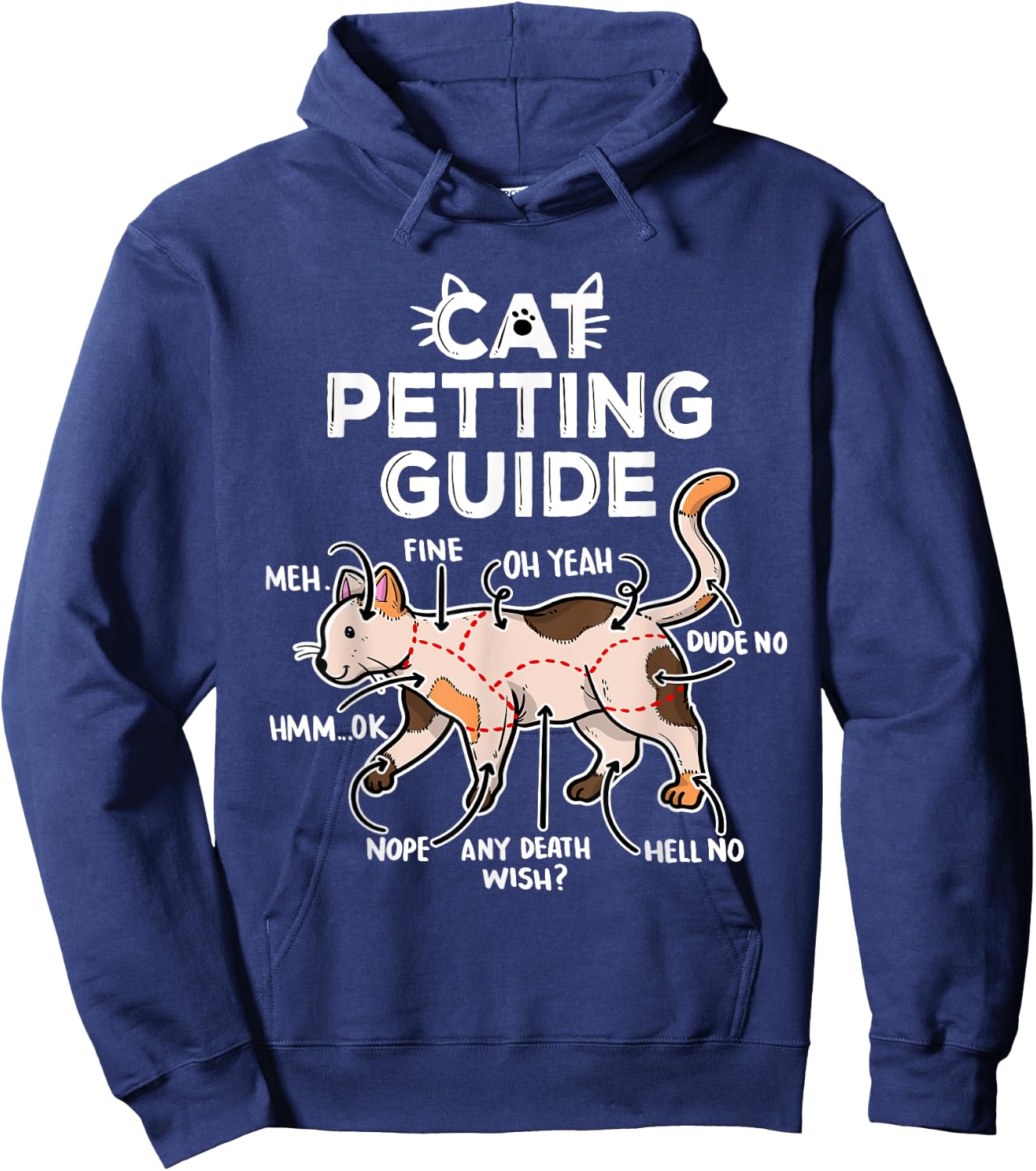 Cat Petting Guide Women Girls Kids Hoodie - Hoodie | Navy