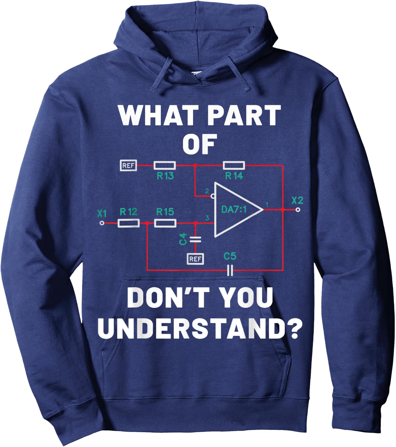 Electronic diagram Electrical engineer funny Gift Hoodie - Hoodie | Navy