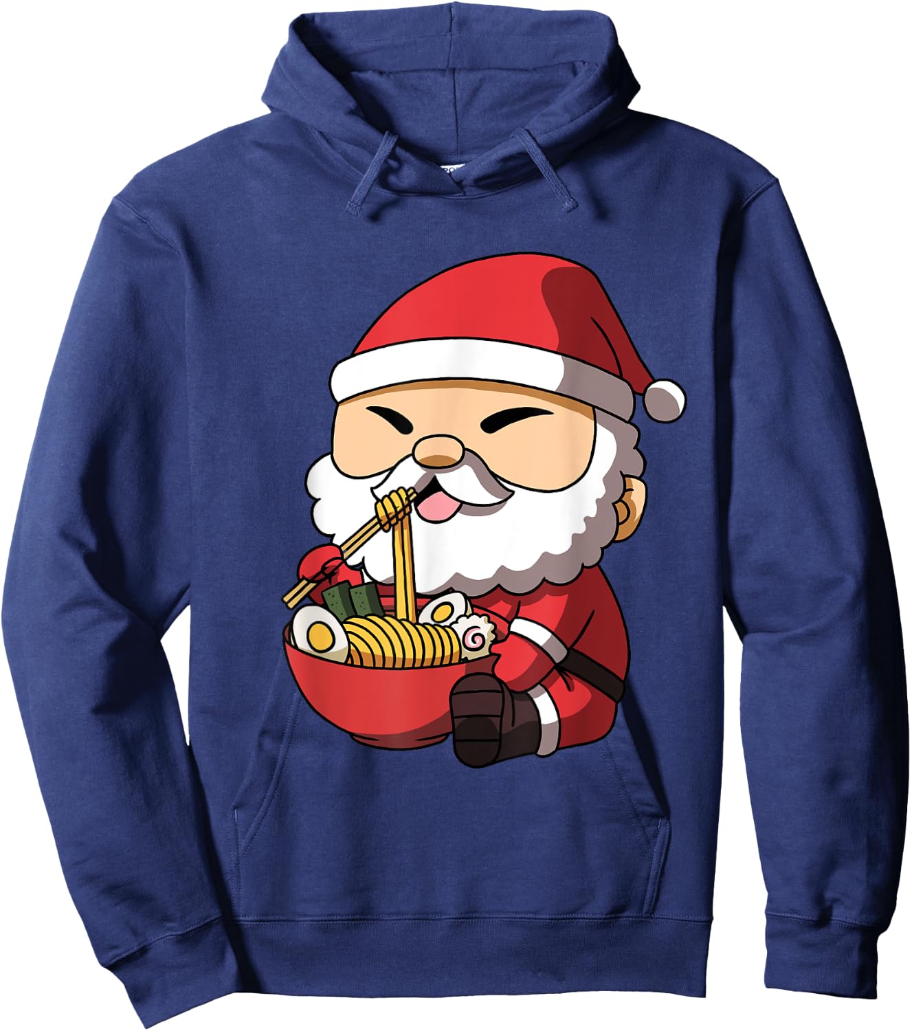 Kawaii Anime Christmas Santa Claus Japanese Ramen Hoodie - Hoodie | Navy