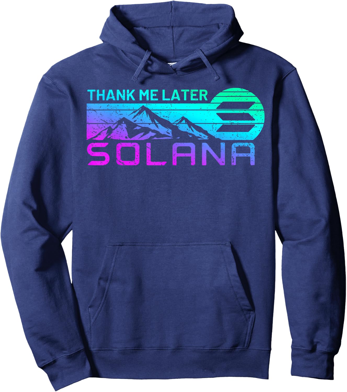Solana Coin Blockchain HOLD SOL to the moon Solana Crypto Hoodie - Hoodie | Navy