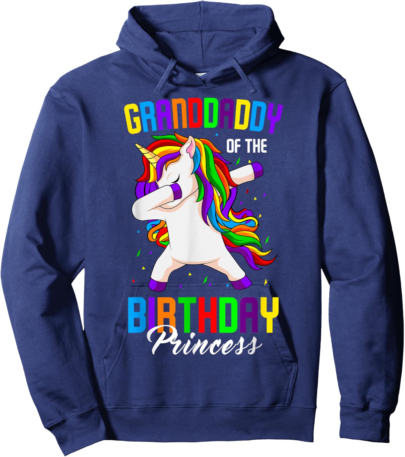 Granddaddy of the Birthday Princess Unicorn Dabbing Party Hoodie - Hoodie | Navy