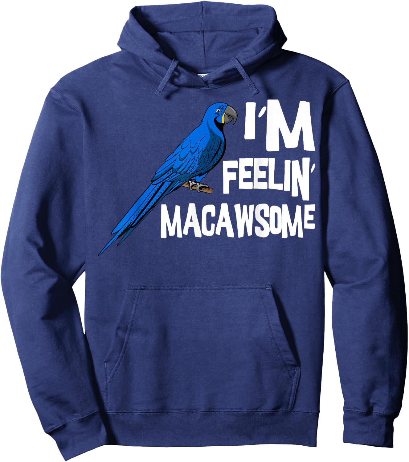 Macaw Parrot Blue Parakeet Tiel Quarrion Cage Bird Cockatoo Hoodie - Hoodie | Navy