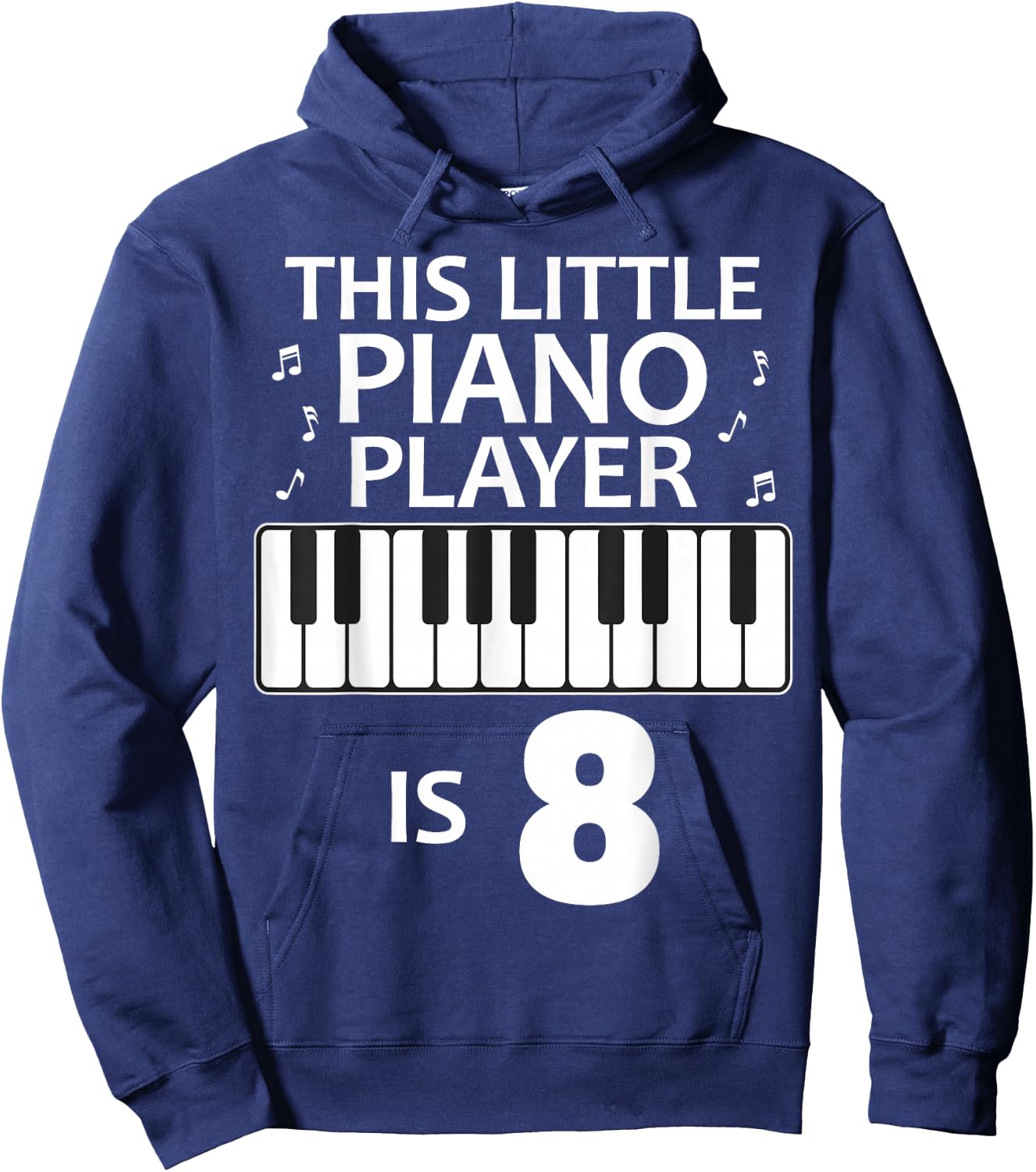 8th Birthday Girls Piano Pianist 8 Year Old Funny B-Day Hoodie - Hoodie | Navy