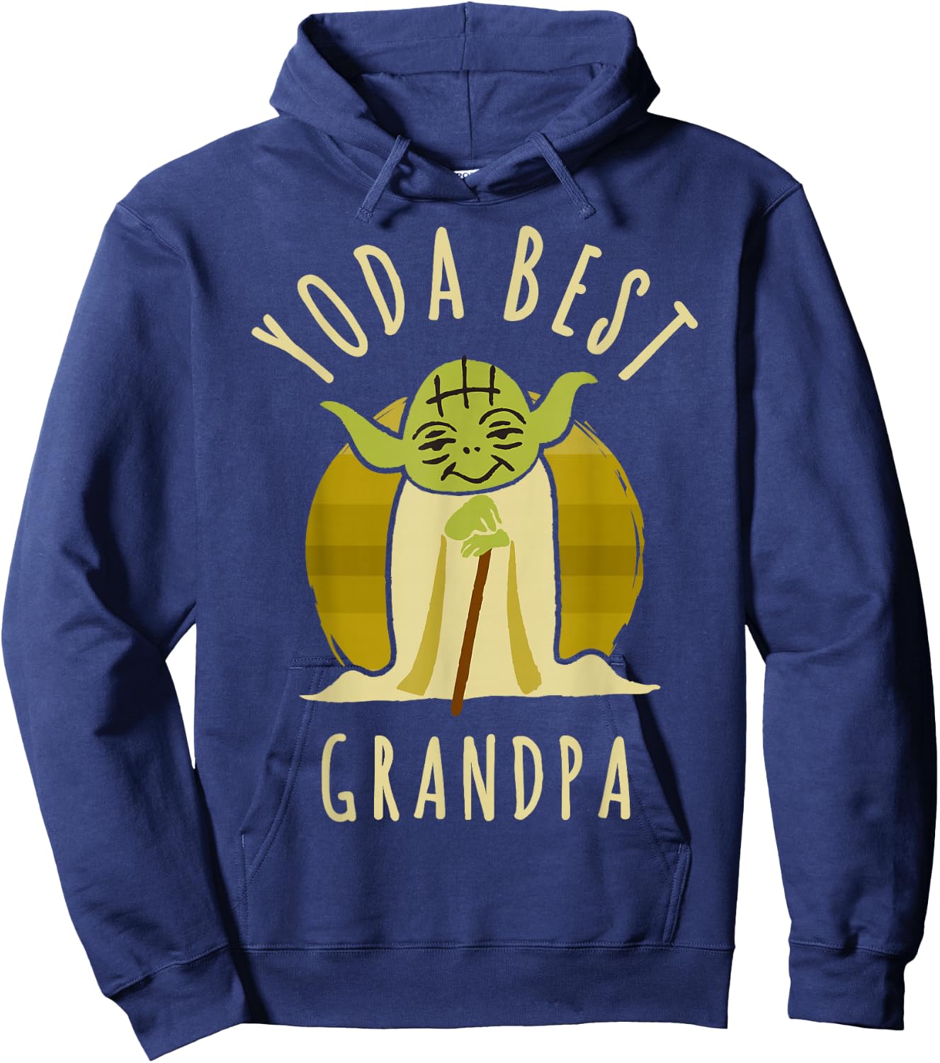 Star Wars Yoda Best Grandpa Cartoon Yoda Hoodie - Hoodie | Navy