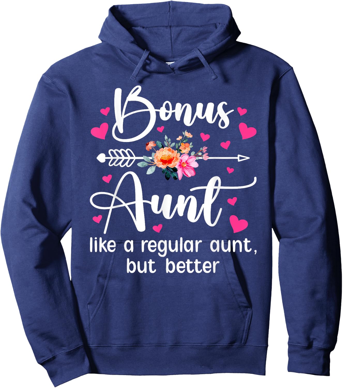 Bonus Aunt Definition Bonus Auntie Step Aunt Hoodie - Hoodie | Navy