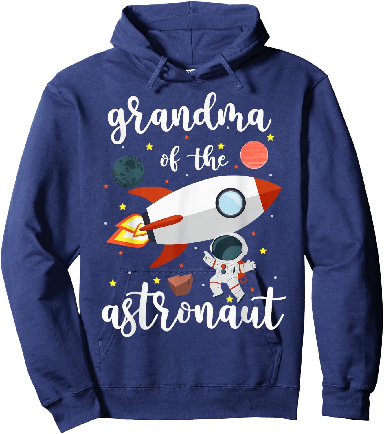 Grandma Of The Astronaut Outer Space Birthday Grandma Hoodie - Hoodie | Navy