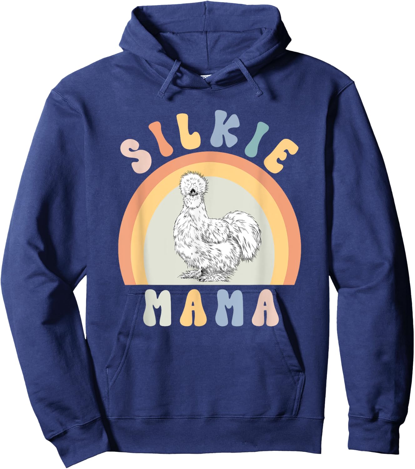 Silkie Mama Silky Chicken Mom Farm Animal Lovers Hoodie - Hoodie | Navy