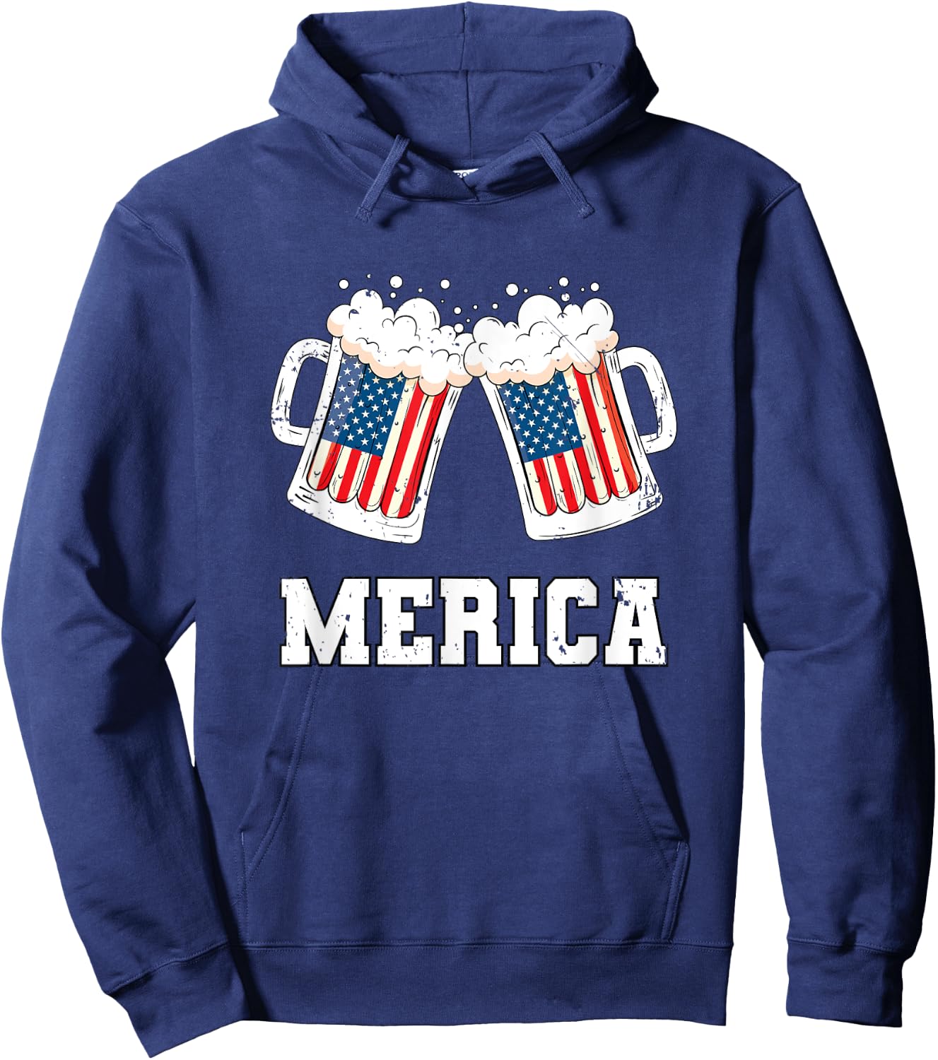 4th of July Merica Shirt Cheers American Beer Drinking Squad Hoodie - Hoodie | Navy