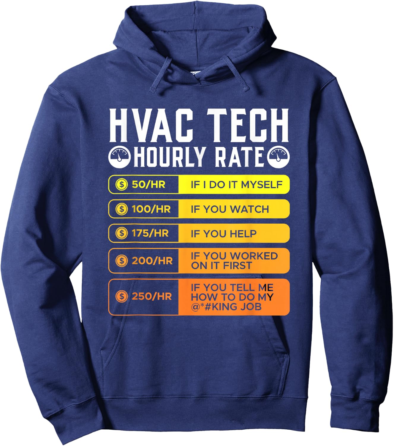 Hvac Technician Hourly Rate T Shirt I Air Conditioner Wiring Hoodie - Hoodie | Navy