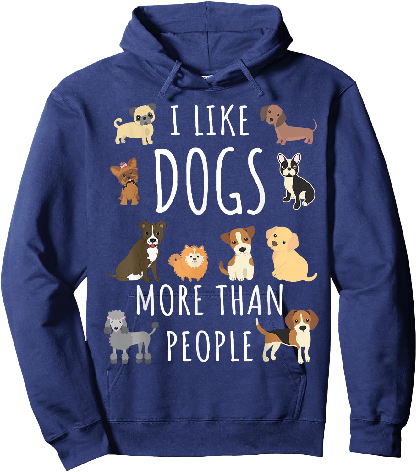 Just a girl who loves Apparel I like dogs more than people -Adults, Girls Black Short Sleeve Hoodie - Hoodie | Navy